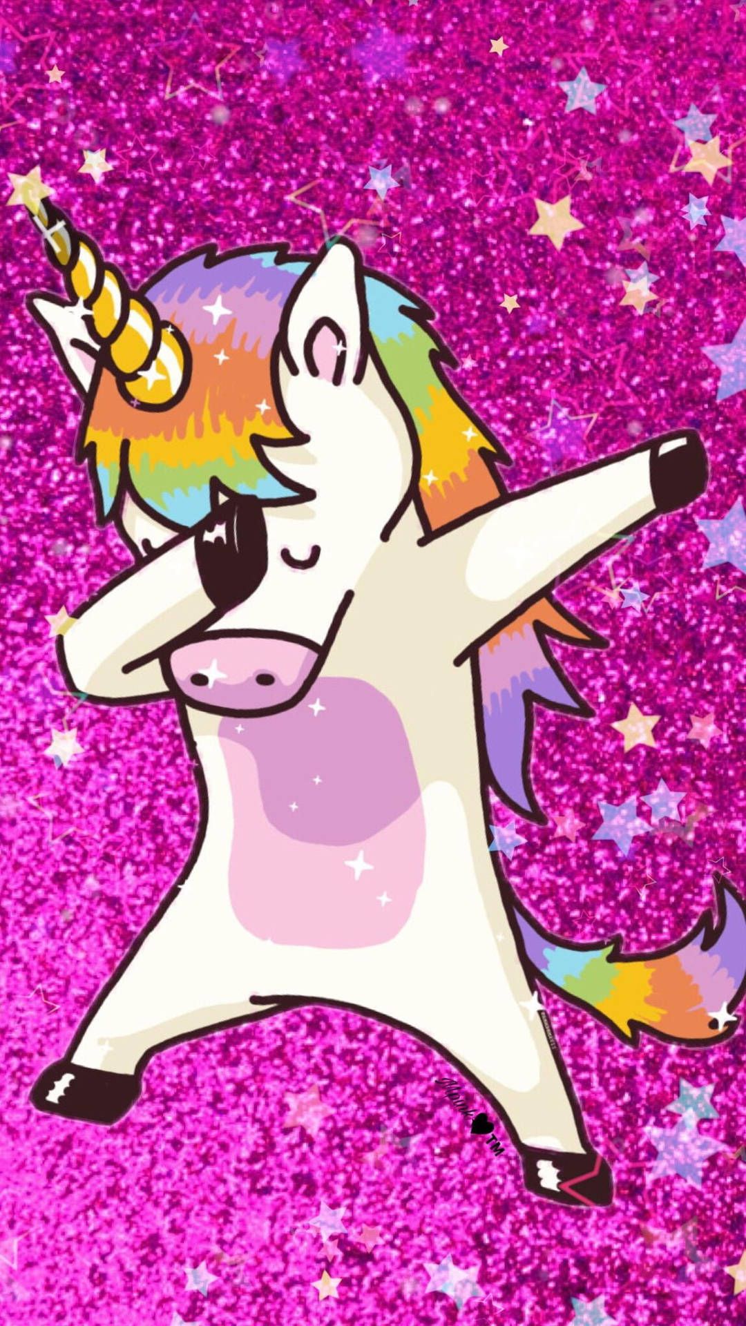1080x1920 Download Funny Glitter And Unicorns Background Wallpaper