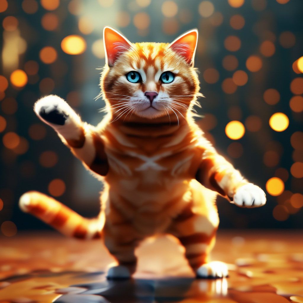 1024x1024 Moving cat dancing #GIF