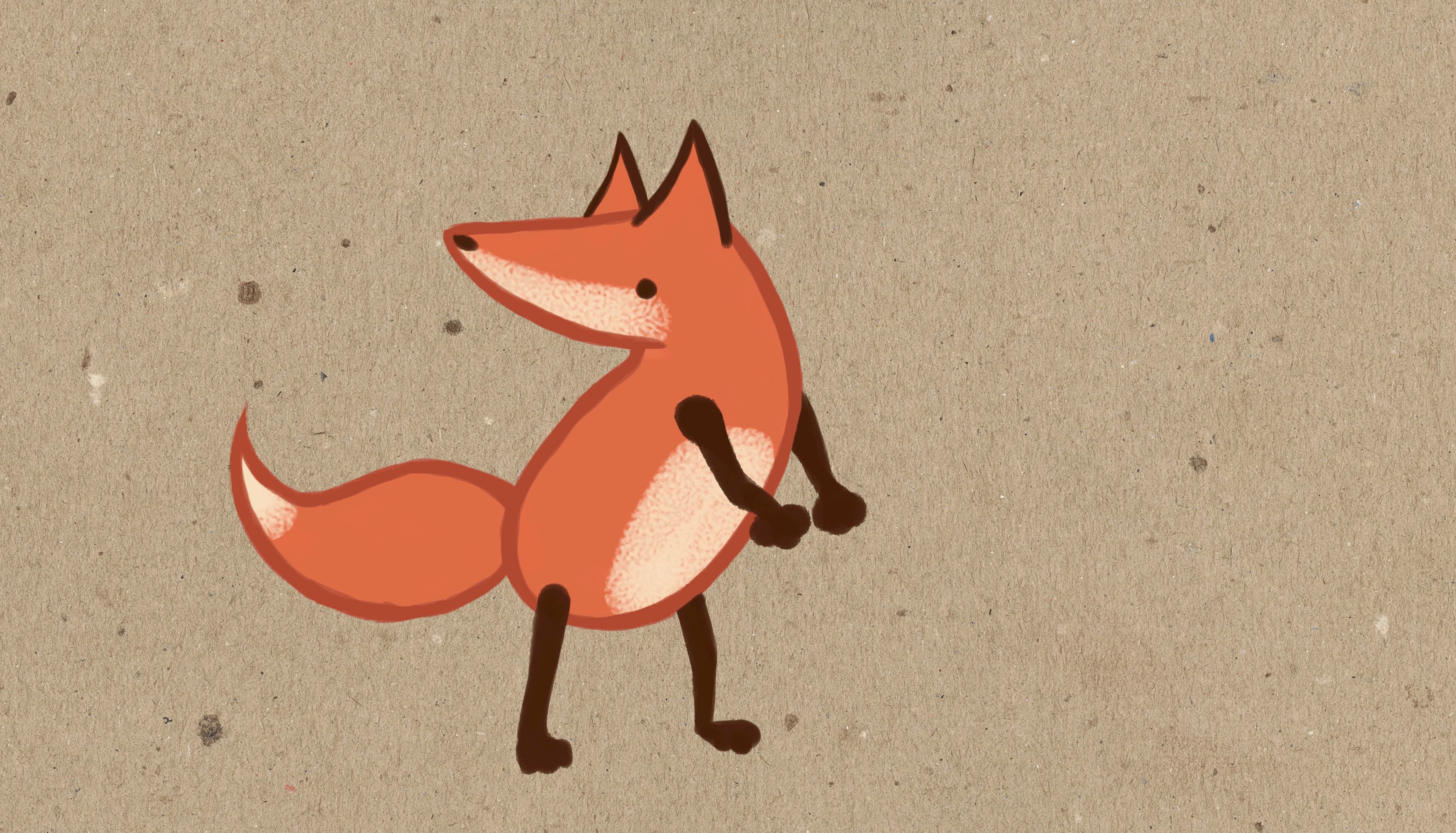 3508x2008 Playful Cartoon Fox Animation