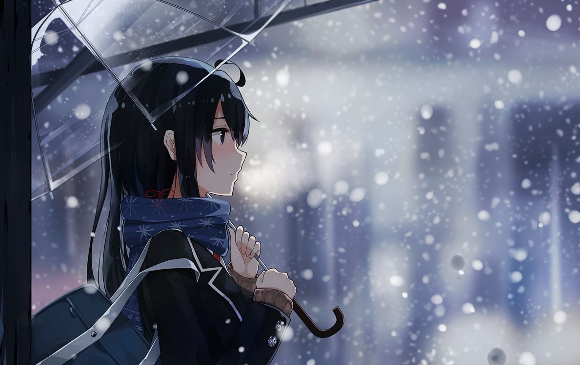 1189x750 Wallpaper Woman in Black and White Jacket Holding Umbrella, Background Free Image