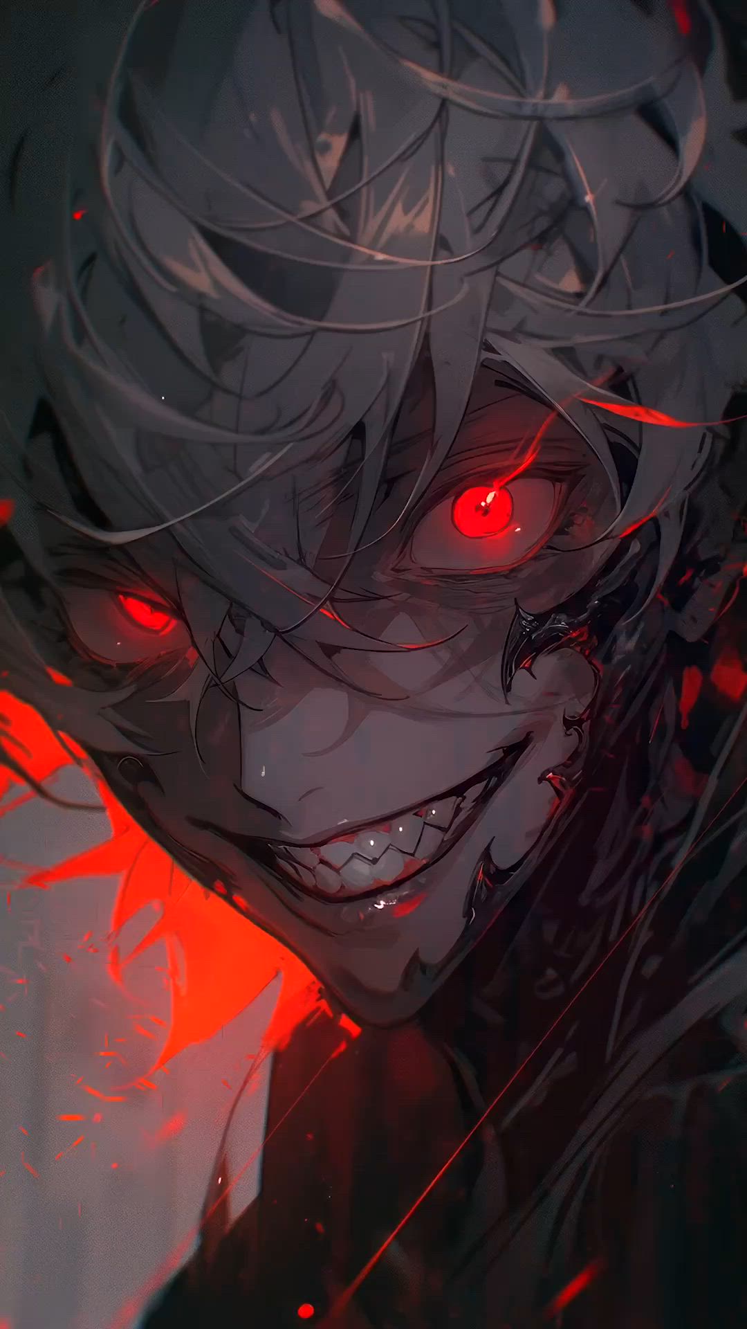 1080x1920 Demon smiling gif. Demon king art, Anime demon scary, Cool anime