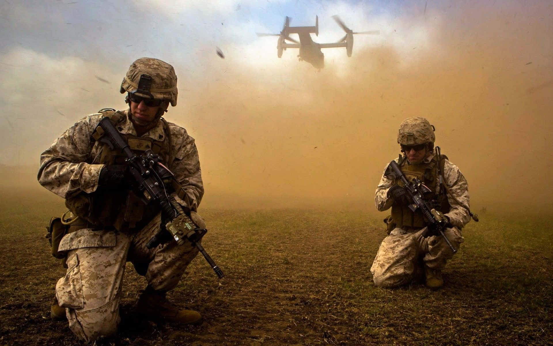 1920x1200 Download Image U.S. Marines on patrol in the Middle East Wallpaper