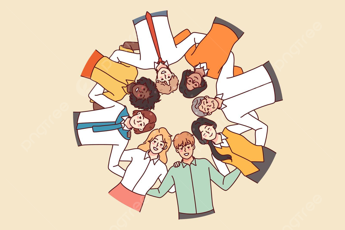 1200x800 Multiethnic People Stand In Circle Showing Unity Group Success Woman Vector, Group, Success, Woman Illustration Background And Wallpaper For Free Download