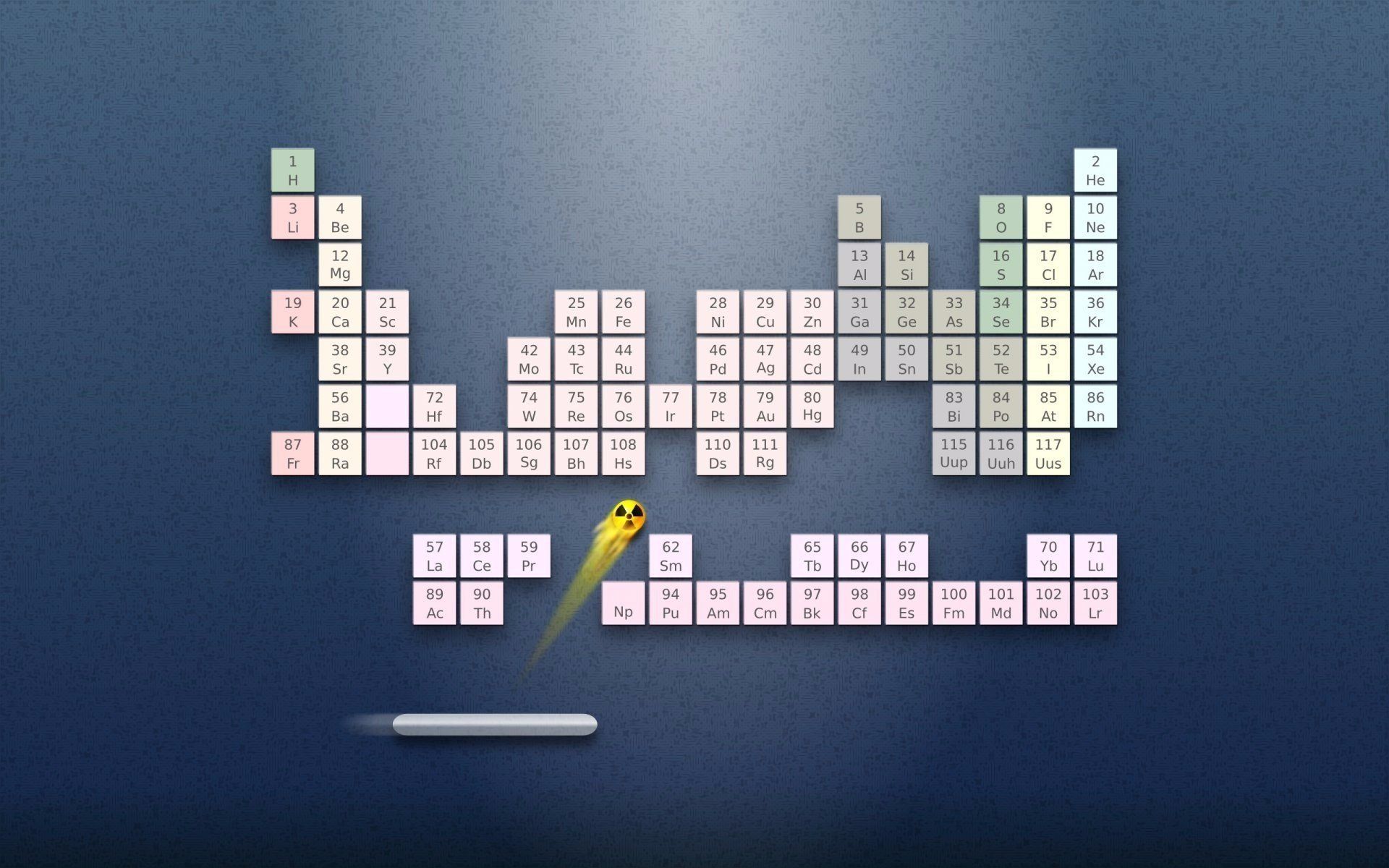 1920x1200 periodic table, Elements, Radioactive, Retro games, Chemistry, Science, Blue background, Arkanoid Wallpaper HD / Desktop and Mobile Background