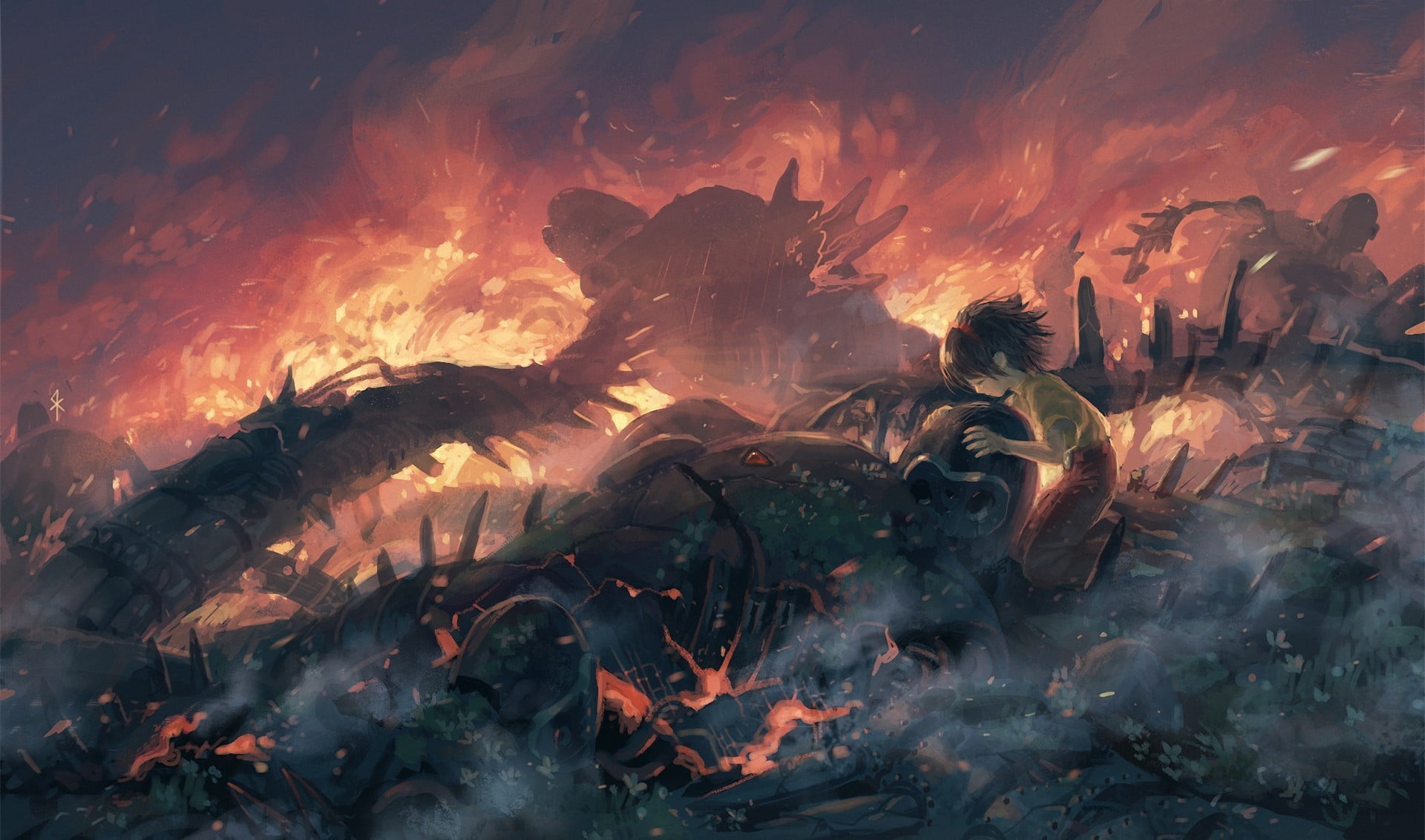 1920x1132 Laputa illustration, Castle in the Sky, anime HD wallpaper