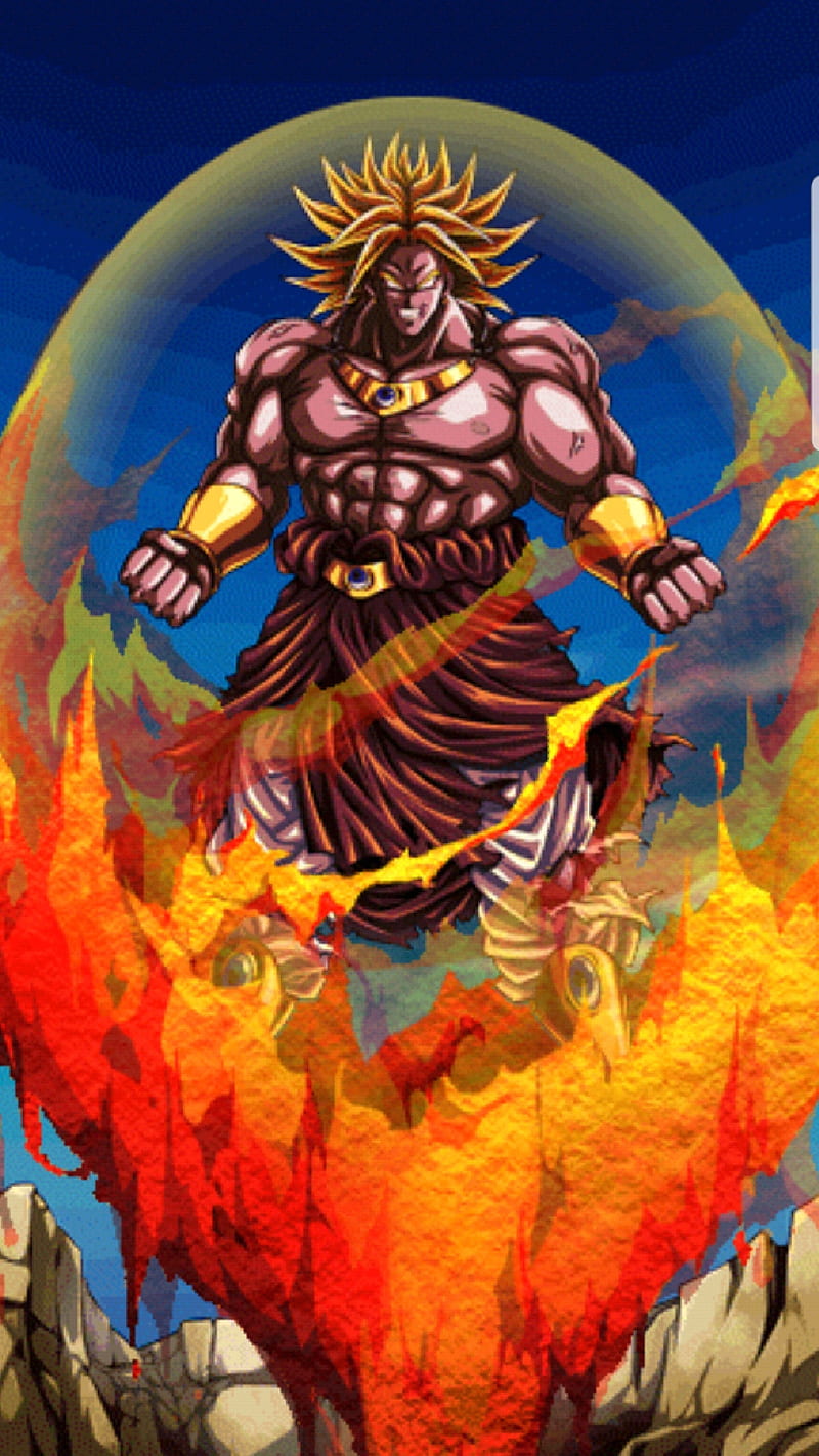 800x1422 Classic Ssj Broly, dragonball, dragonballz, dokkan, lava, red, movie, anime, HD phone wallpaper