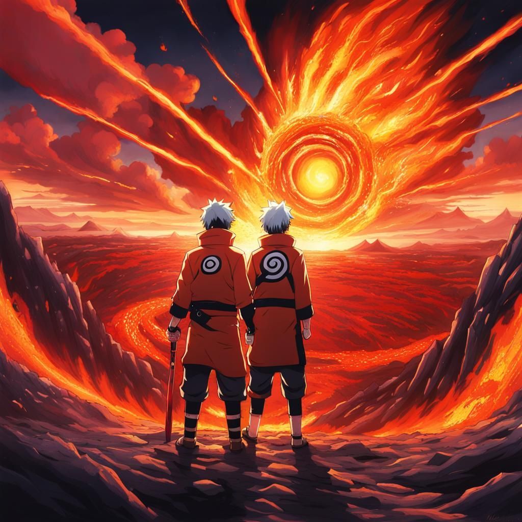 1024x1024 LAVA WITH NARUTO in Lava: Anime Style Illustration