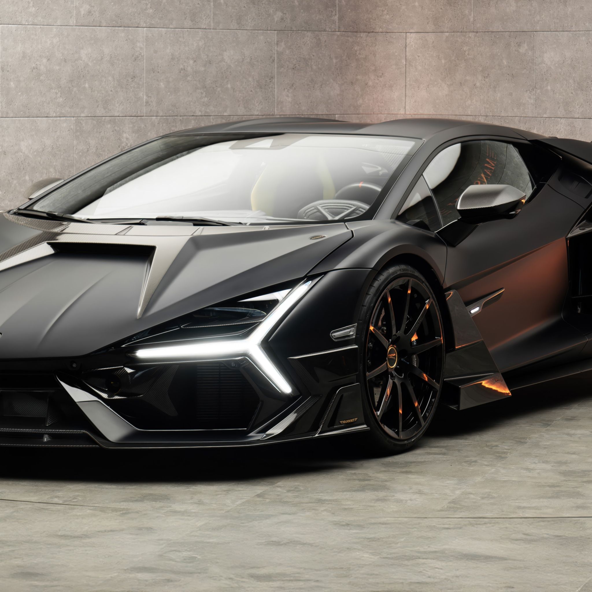 2048x2048 Black Lamborghini Revuelto Wallpaper