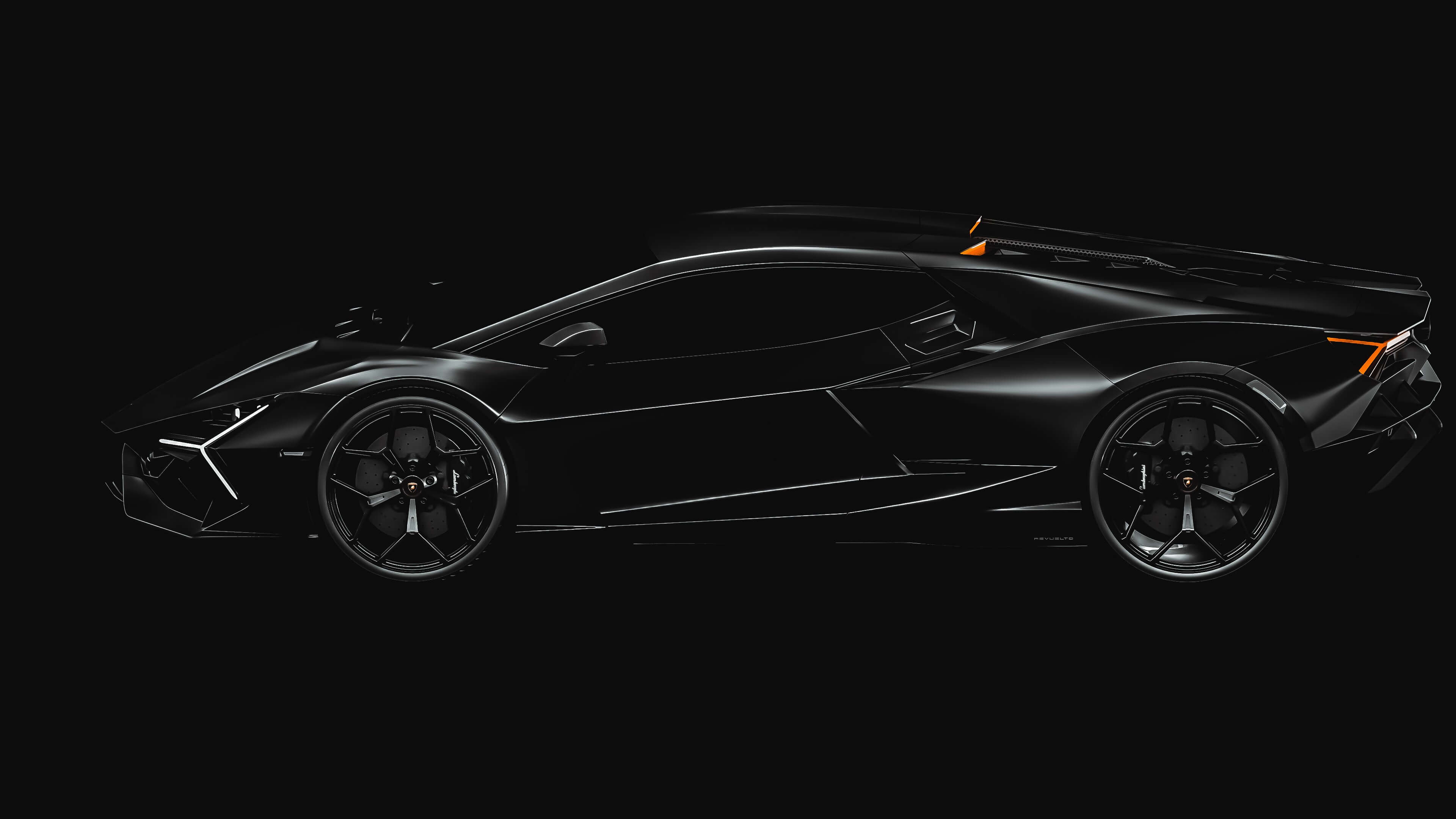 3840x2160 Black Lamborghini Revuelto Wallpaper