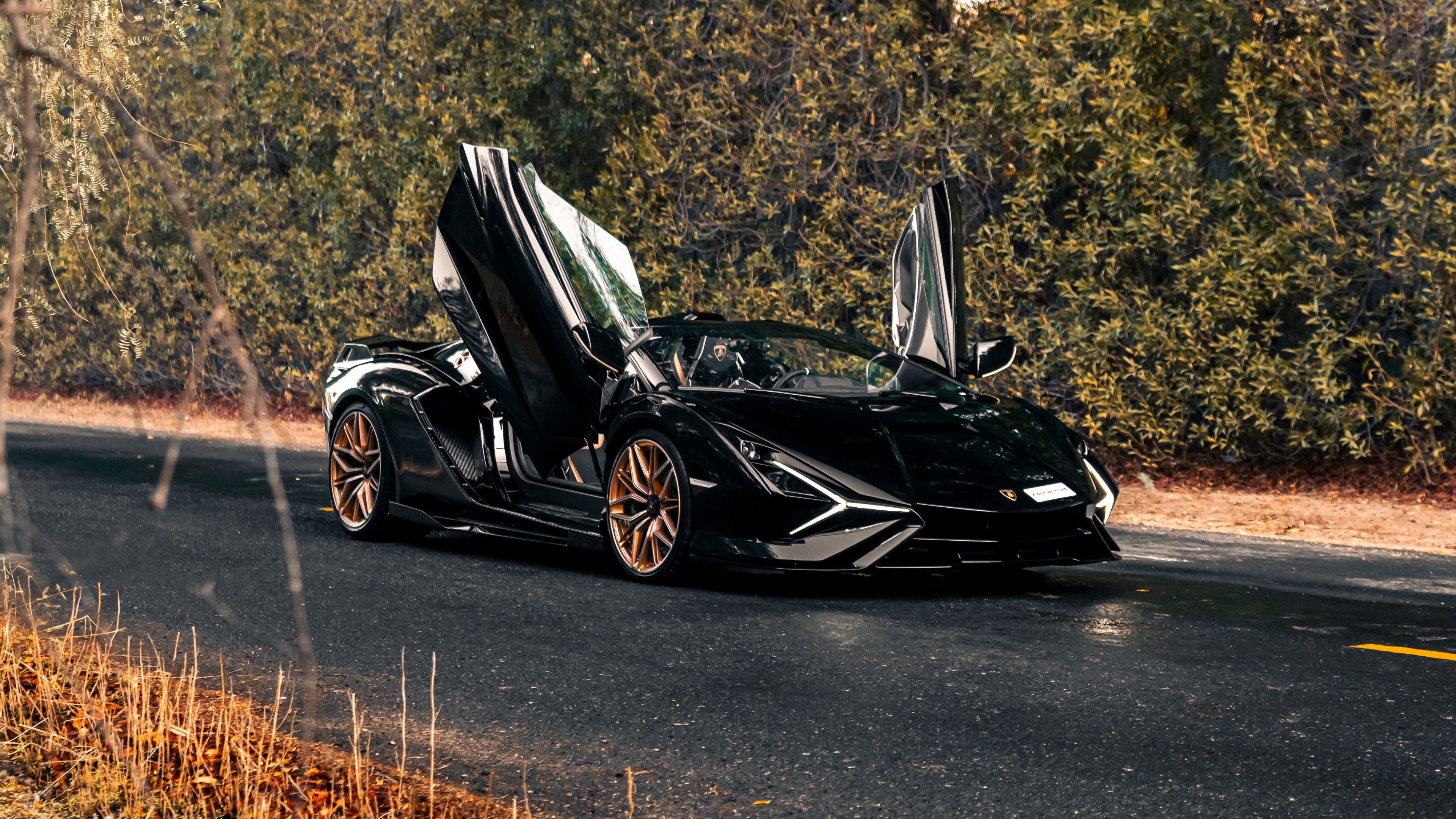 3840x2160 Wallpaper Lamborghini, black, road, Sportcar, Stir, Lamborghini Scrambled for mobile and desktop, section lamborghini, resolution 3840x2160