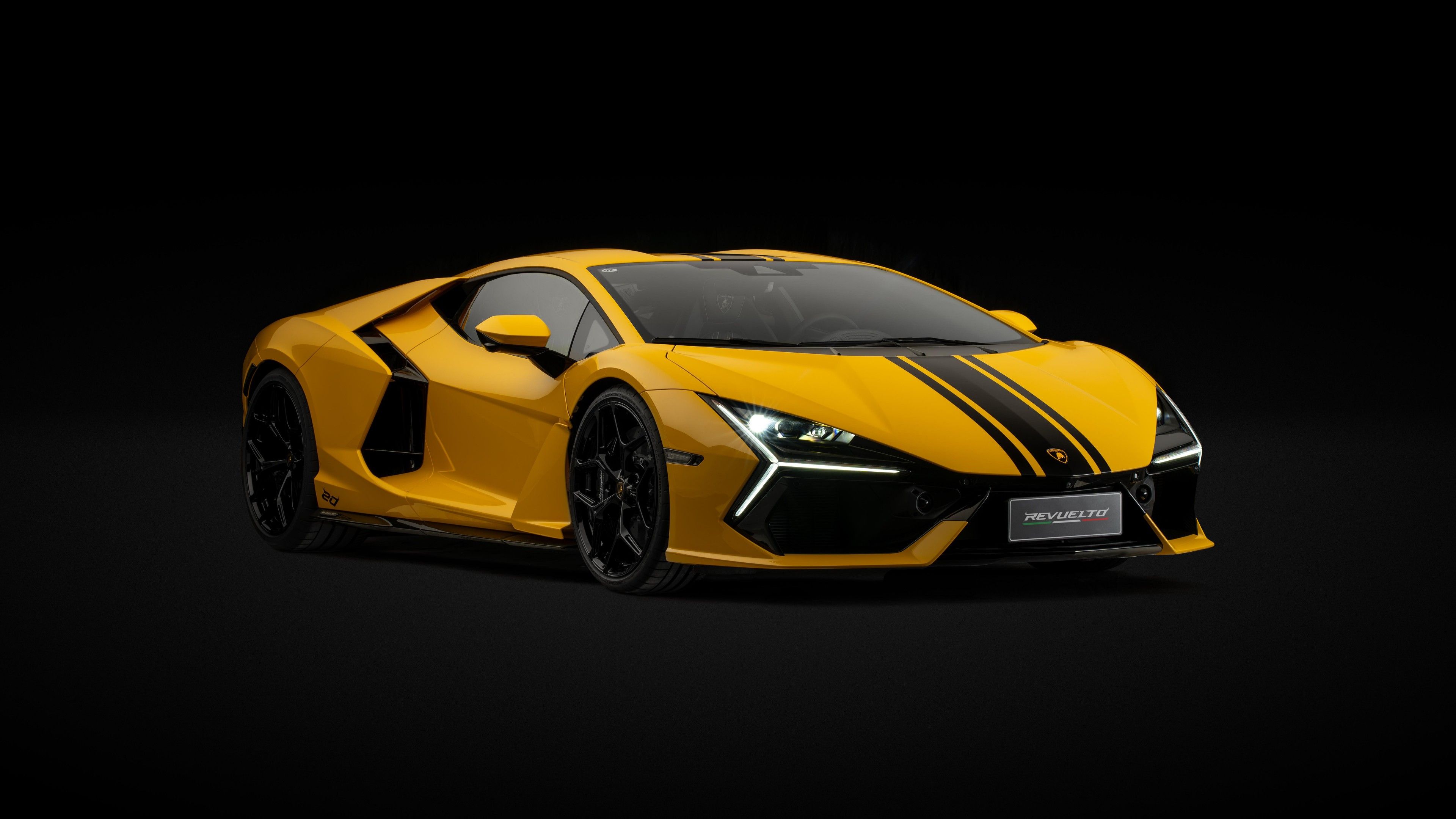 3840x2160 yellow black Lamborghini Revuelto 20th Anniversary 2025 car 4K 8K HD Cars Wallpaper