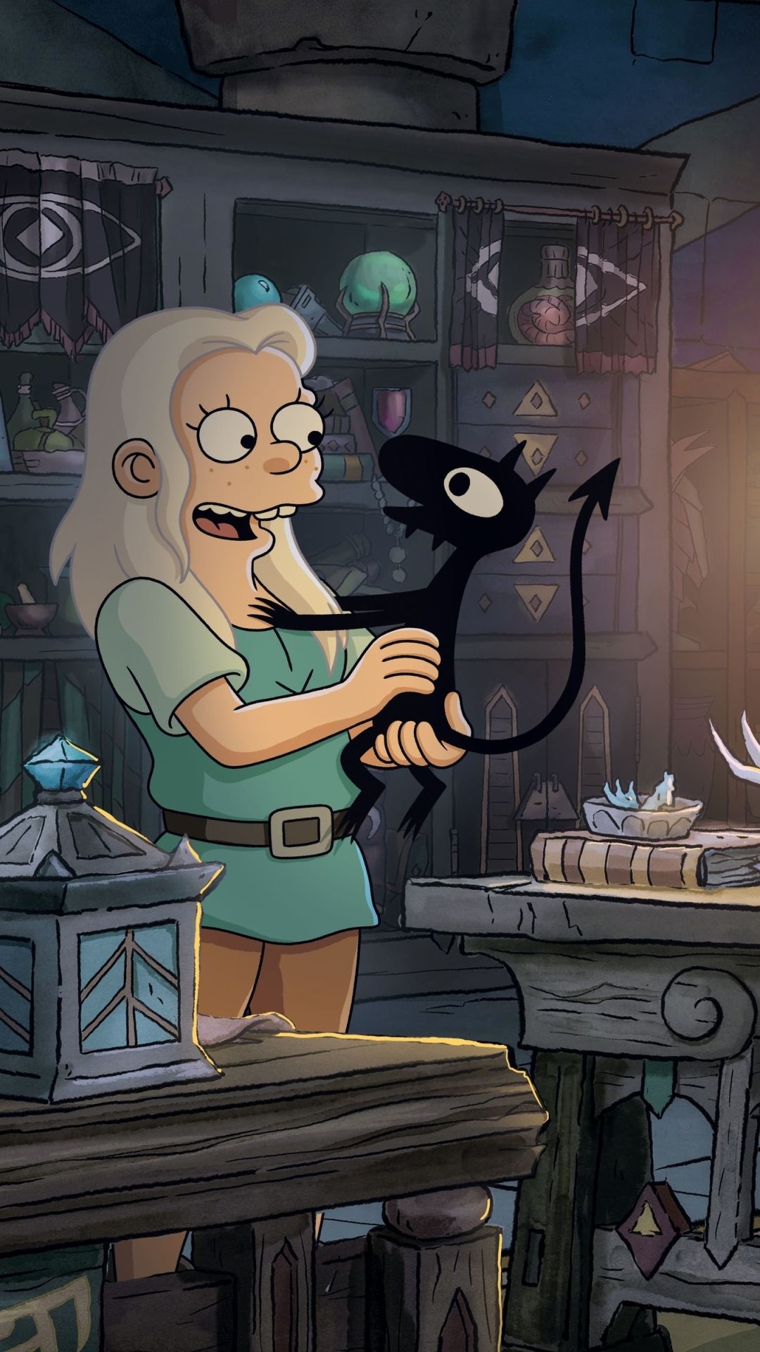 1080x1920 Phone wallpaper: Luci (Disenchantment), Bean (Disenchantment), Tv Show, Disenchantment 1350262