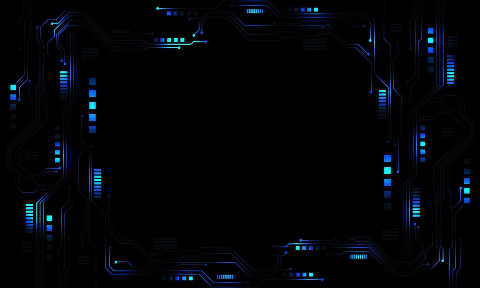 1633x980 tecnología de luz azul circuito de energía pantalla cibernética en negro diseño de patrón futurista vector de fondo creativo 7287077 Vector en Vecteezy