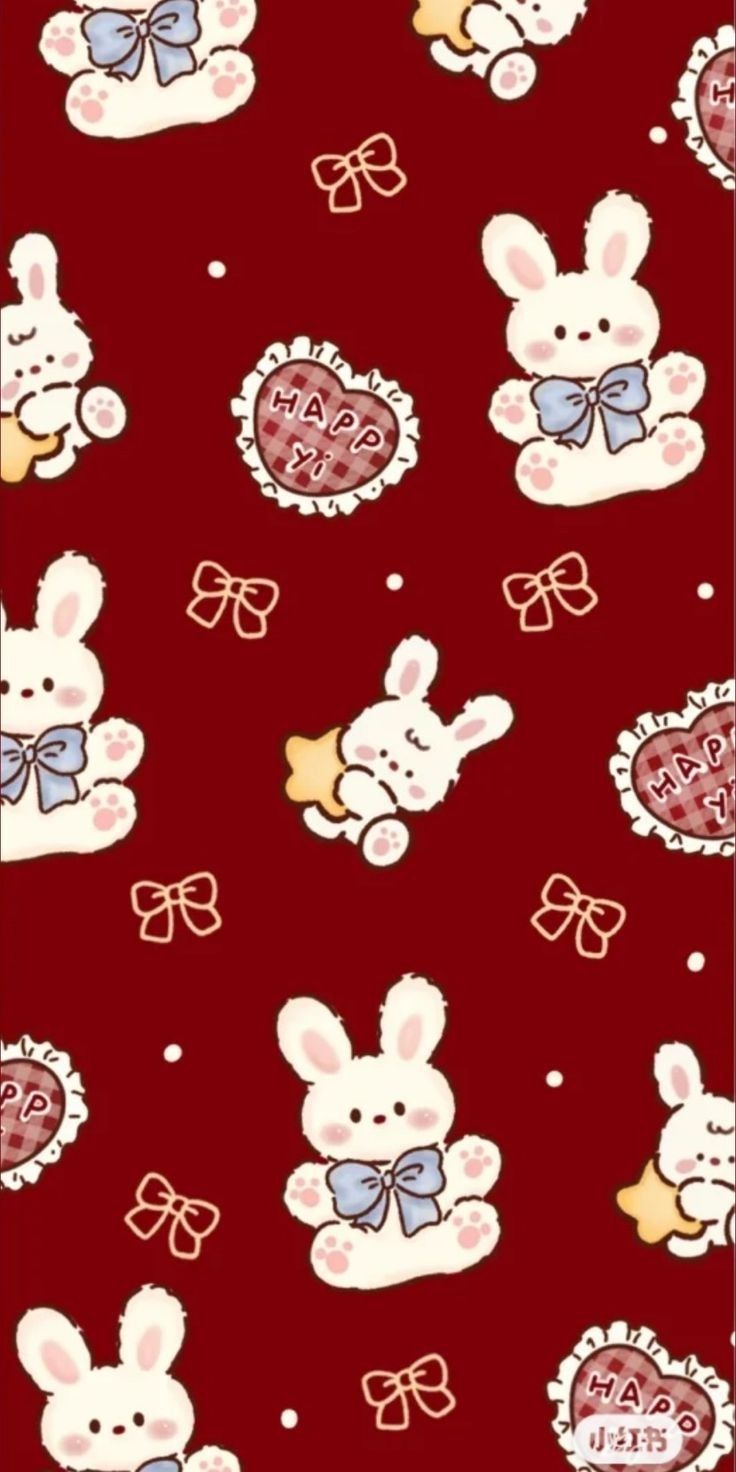 736x1472 Wallpaper merah aesthetic. Bunny wallpaper, Cute tumblr wallpaper, Kawaii wallpaper