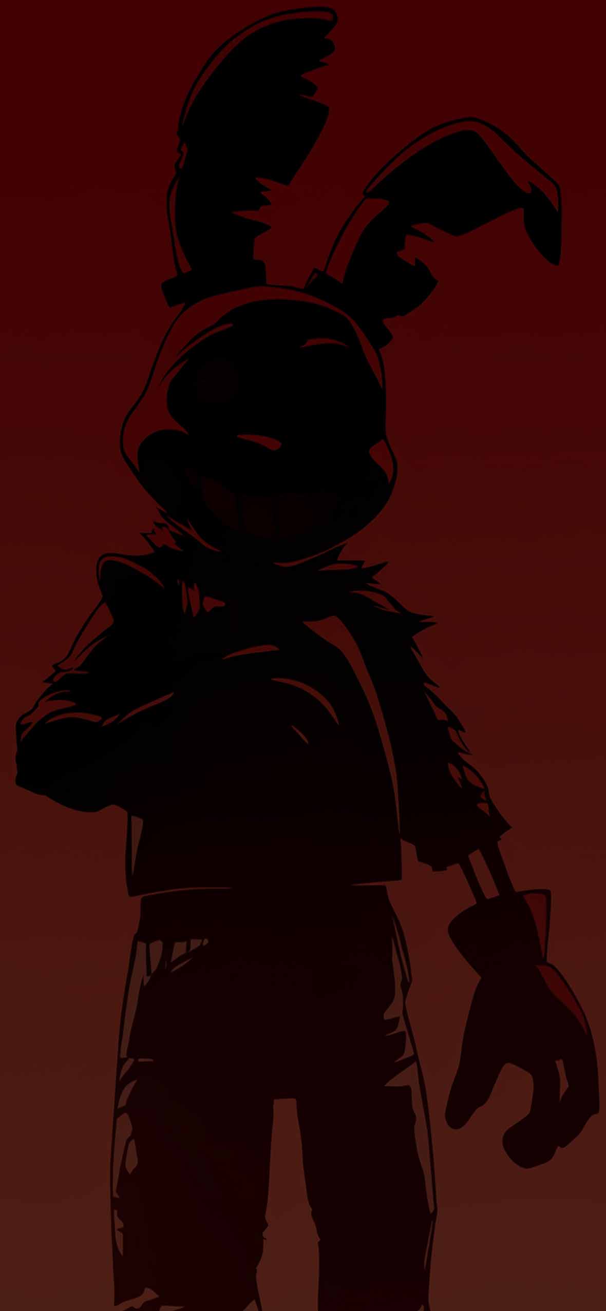 1180x2554 FNAF Creepy Bunny Red Silhouette Wallpaper
