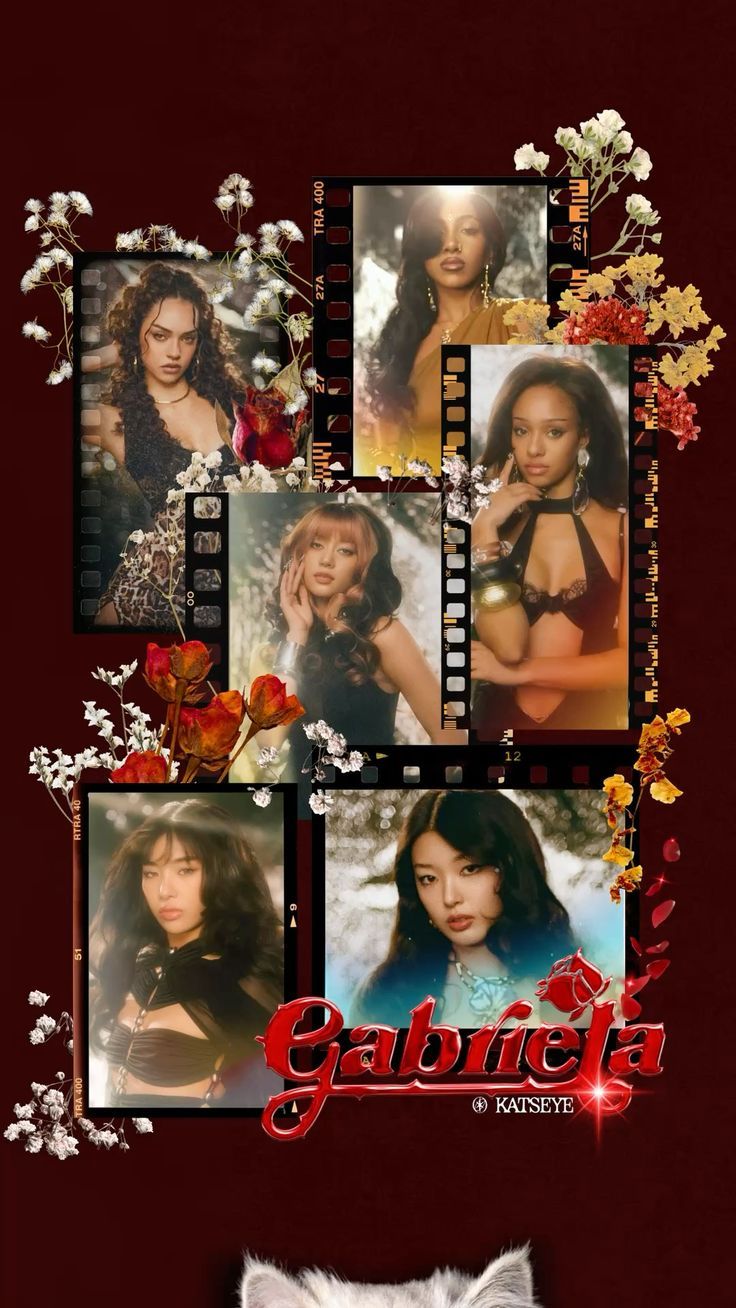 736x1308 Kpop poster collage. Red kpop wallpaper collage, Gabby red wallpaper, Katseye themed wallpaper