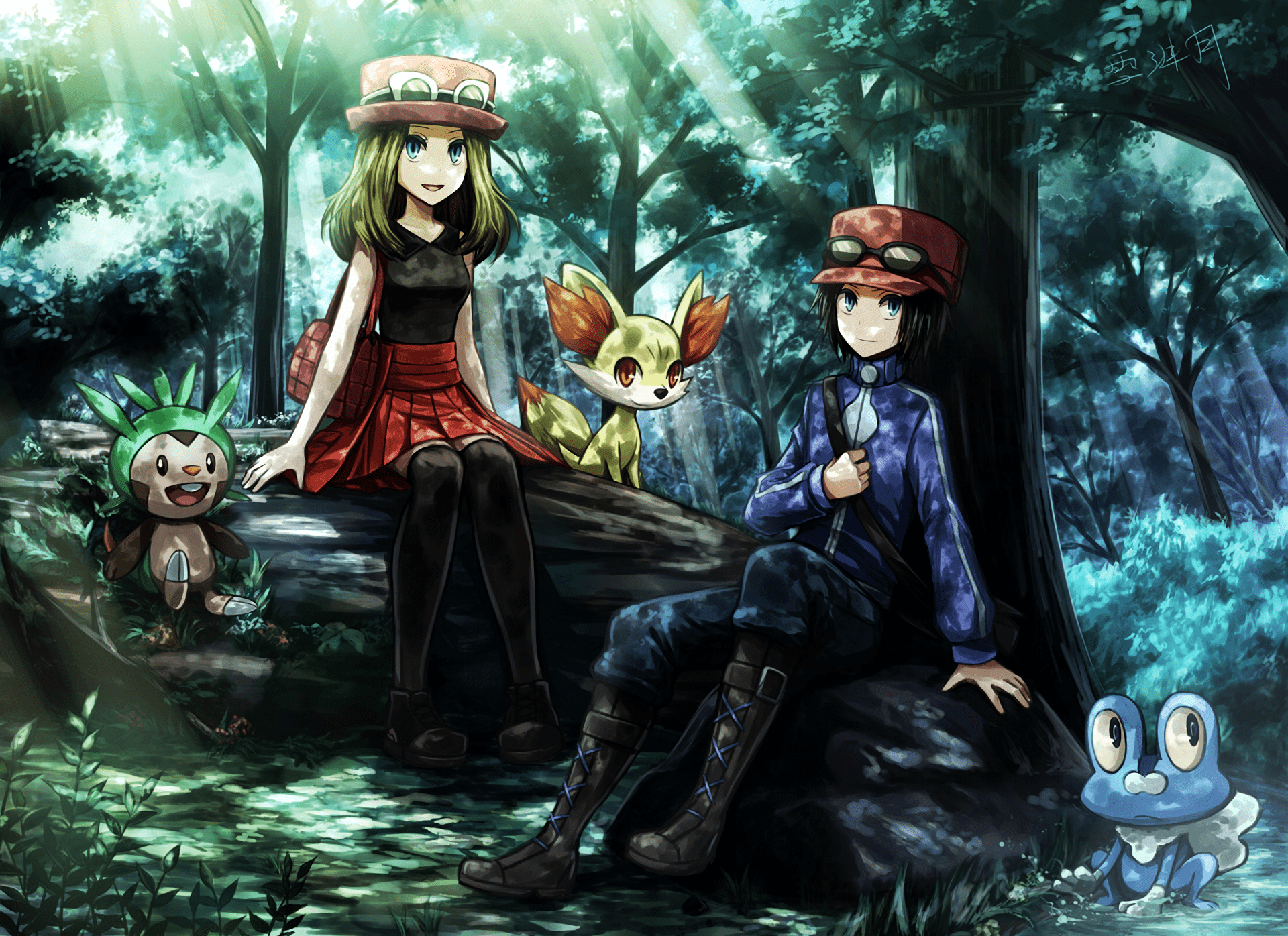 1920x1396 Pokemon X and Y HD Wallpaper: Adventure Awaits in the Forest by Xue Lian Yuex1396