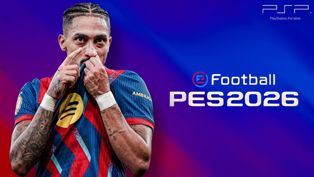 1280x720 eFootball PES 2026 PSP. Update Patch Winter Transfer. New Faces, Kits, Shaders & Texture HD