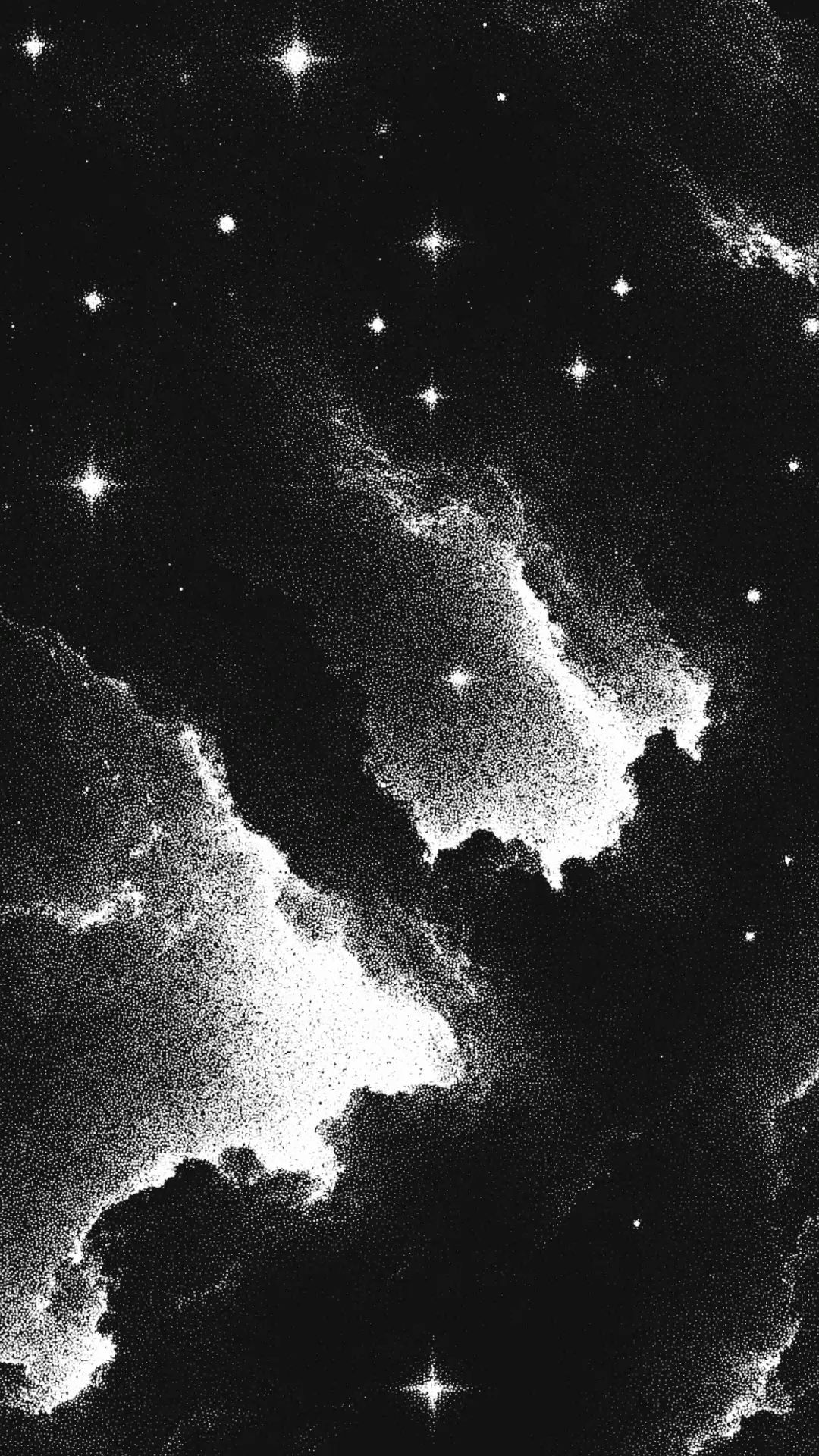 1080x1920 Night Sky Black and White