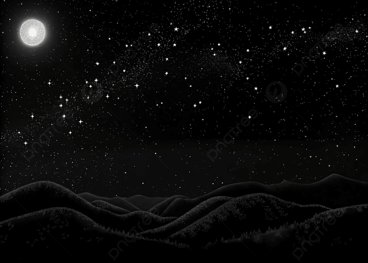 1200x857 Starry Night Sky Over A Mountain Landscape Photo And Picture For Free Download