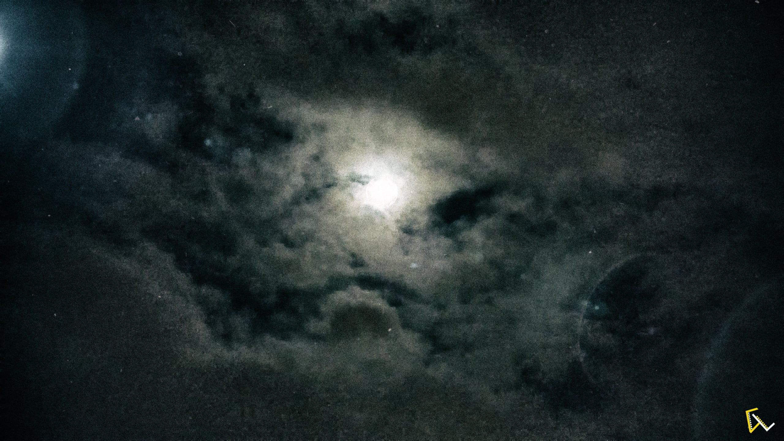 2560x1440 White clouds, Moon, night, sky HD wallpaper