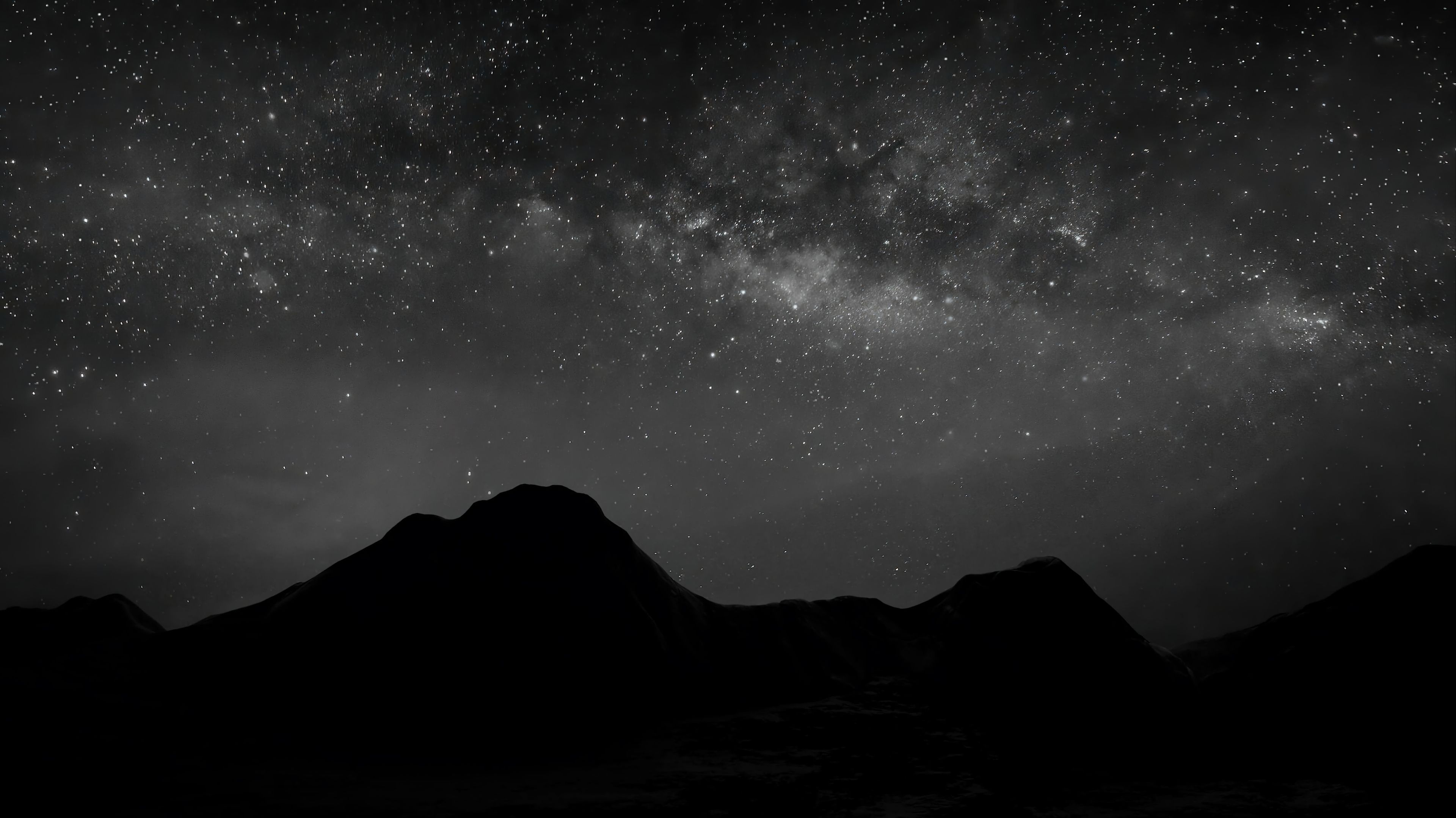 3840x2160 Night Scenery Monochrome Wallpaper 4K PC Desktop e