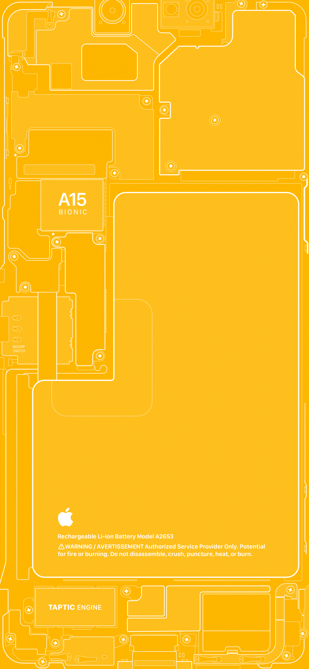 1284x2778 iPhone 13 Pro Schematic Wallpaper