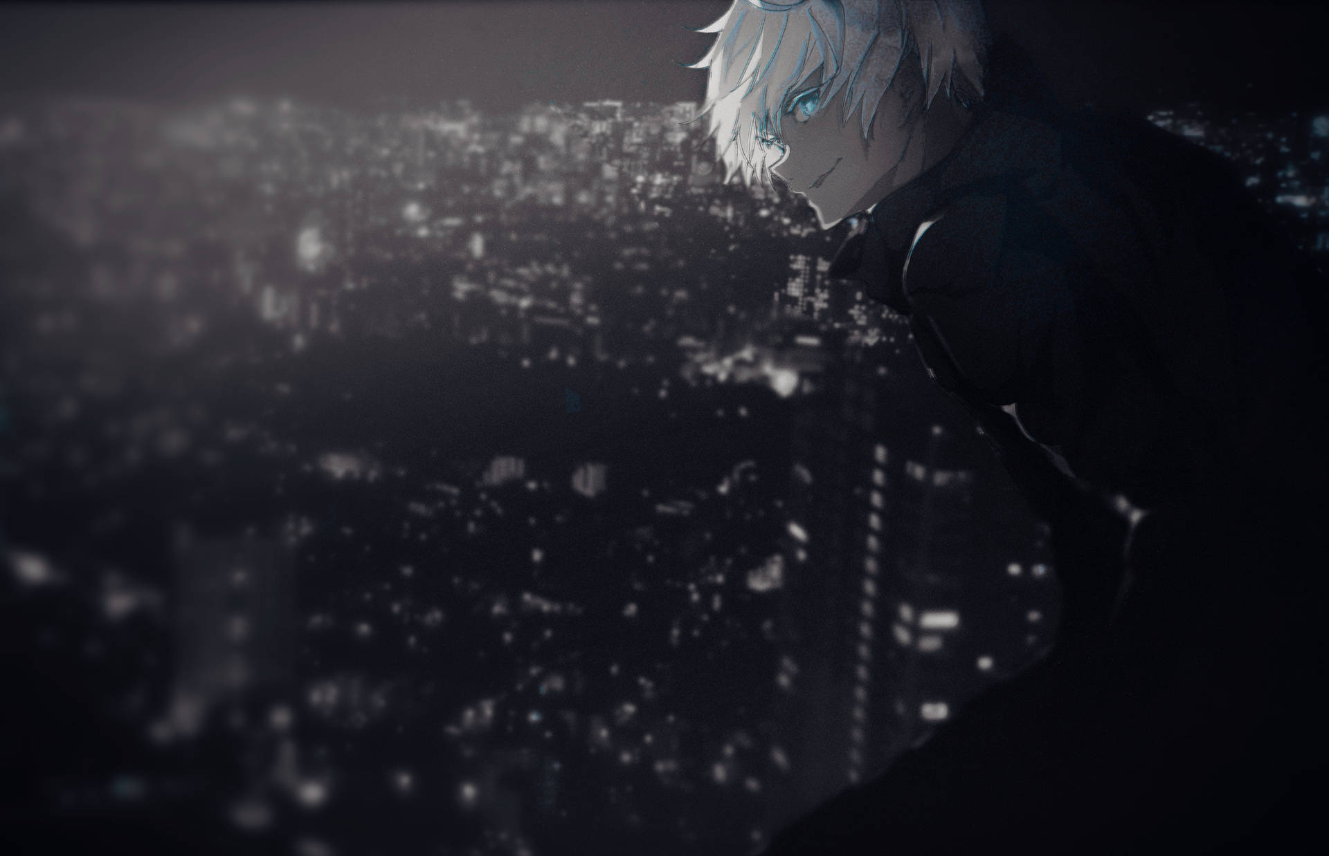 1920x1238 Download Jujutsu Kaisen Gojo City Night Wallpaper