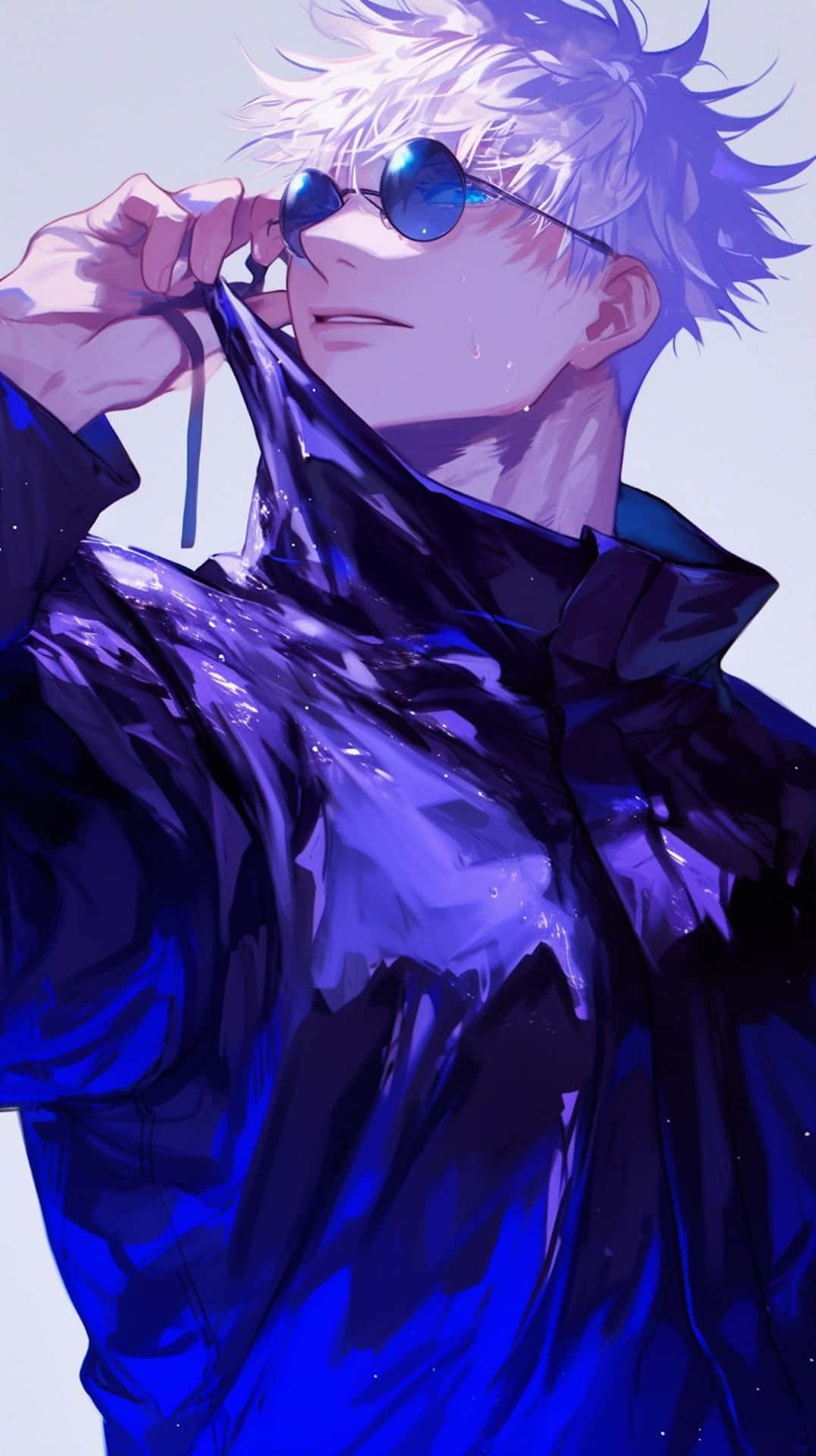 1076x1920 Download Gojo Satoru Stylish Anime Artwork Wallpaper
