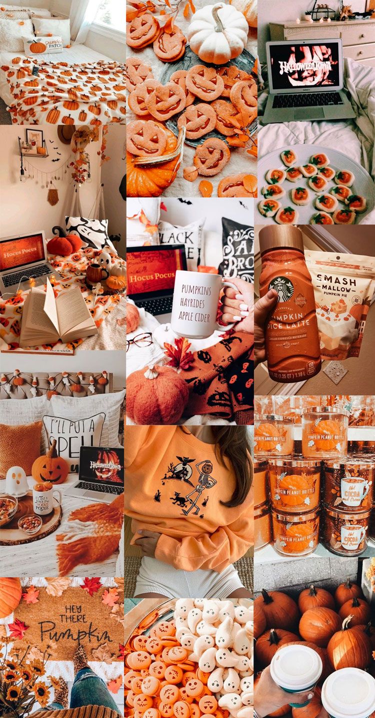 750x1433 Autumn Collage Wallpaper : Pumpkin Spice. Colour + Mood + Style Inspiration