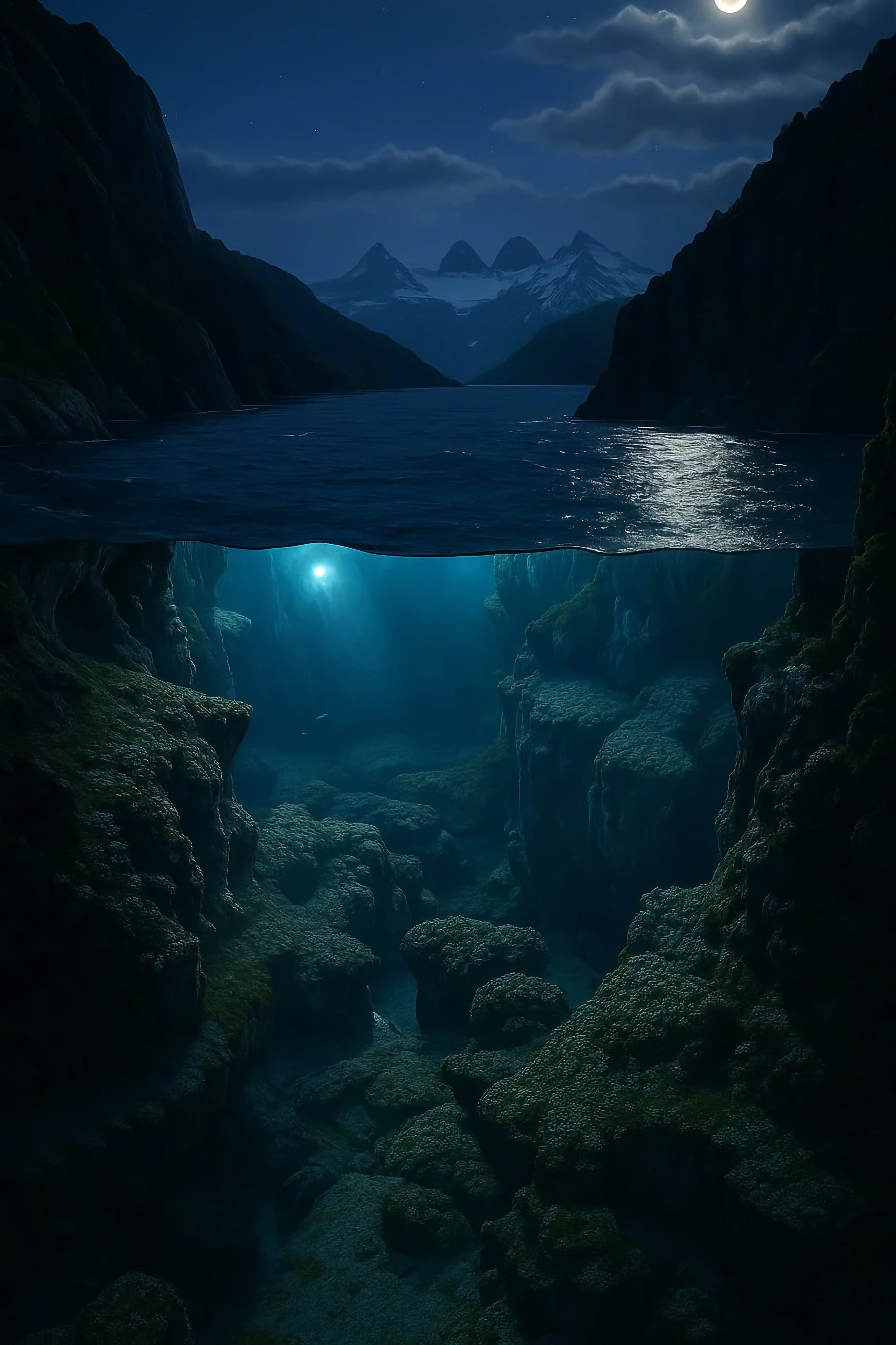 2731x4096 Into the Deep (Dark). Depth Effect + Spatial Scene (3D)
