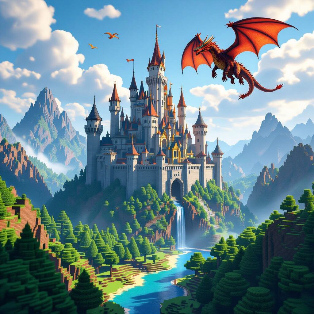 1024x1024 Minecraft Wallpaper 4k Resolution AI Art