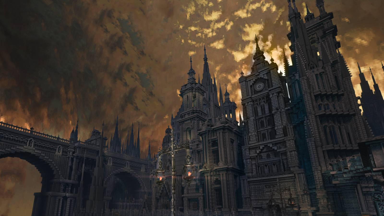1600x900 Minecraft Player Recreates Yharnam City So Well Fans Confuse It For PS1 Demake