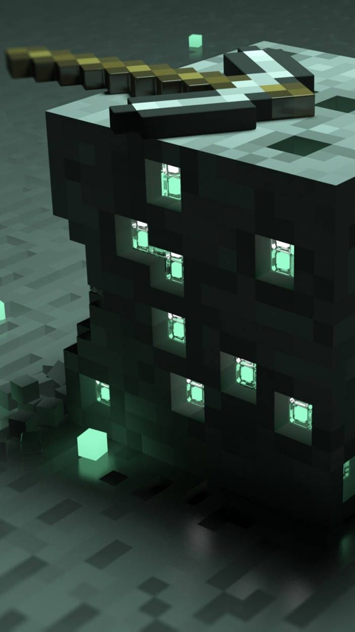 703x1250 Download Game Axe And Building Minecraft iPhone Wallpaper