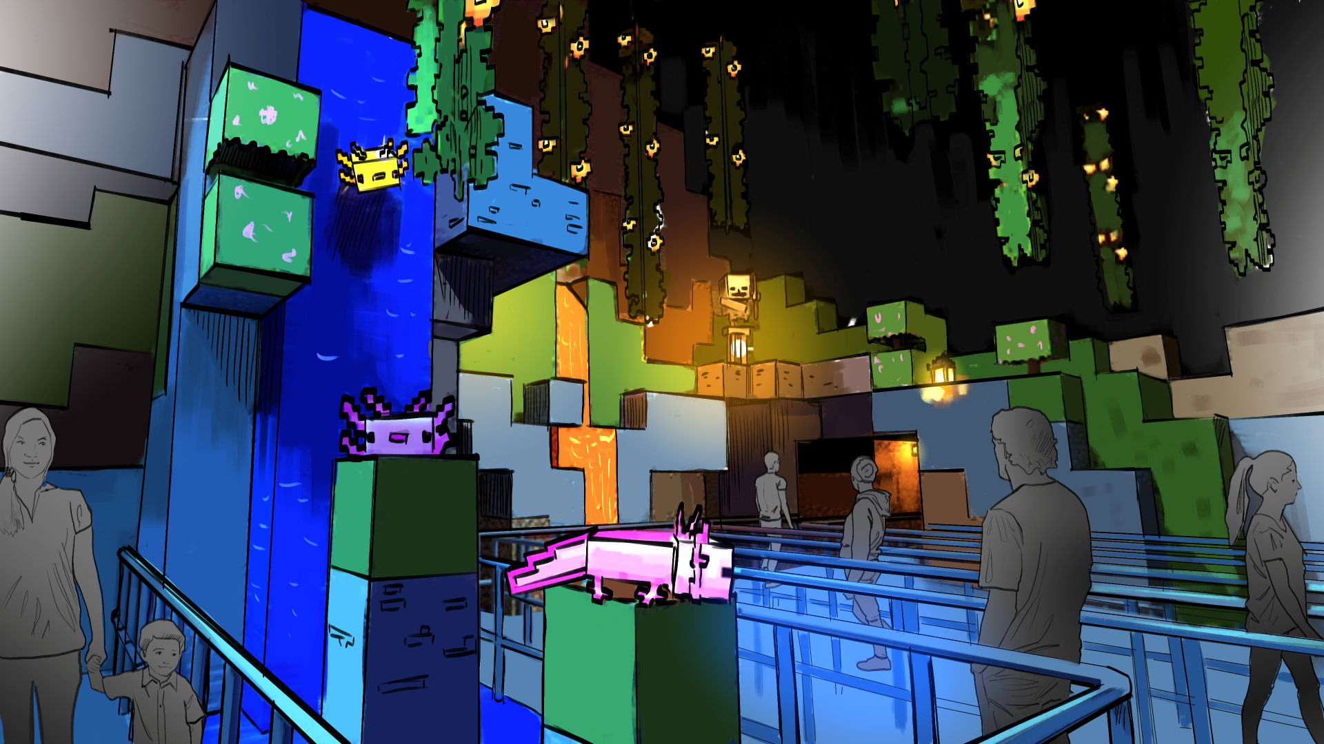 1920x1080 Minecraft World Theme Park Announced for 2027 Alongside New Updates and Dungeons II