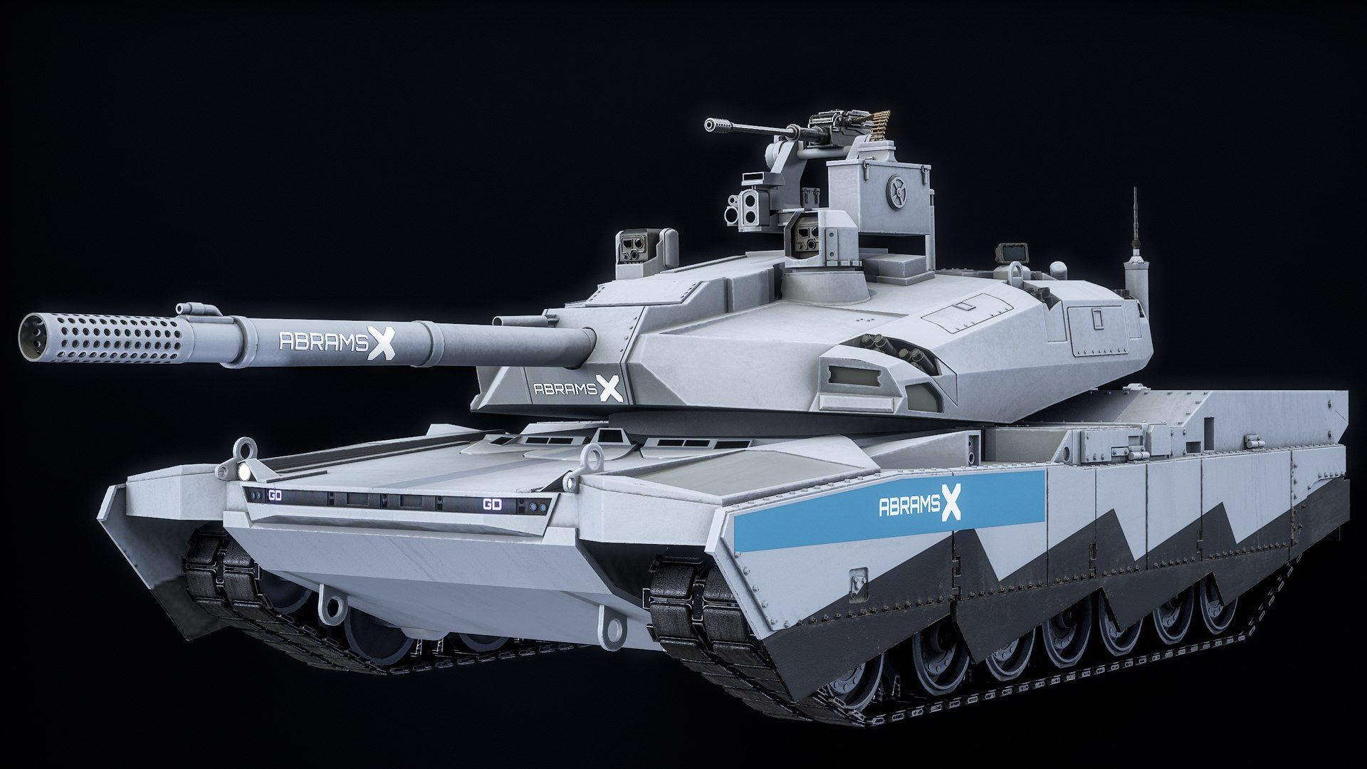 1920x1080 Abrams X US Main Battle Tank Grey Camouflage PBR 3D Model