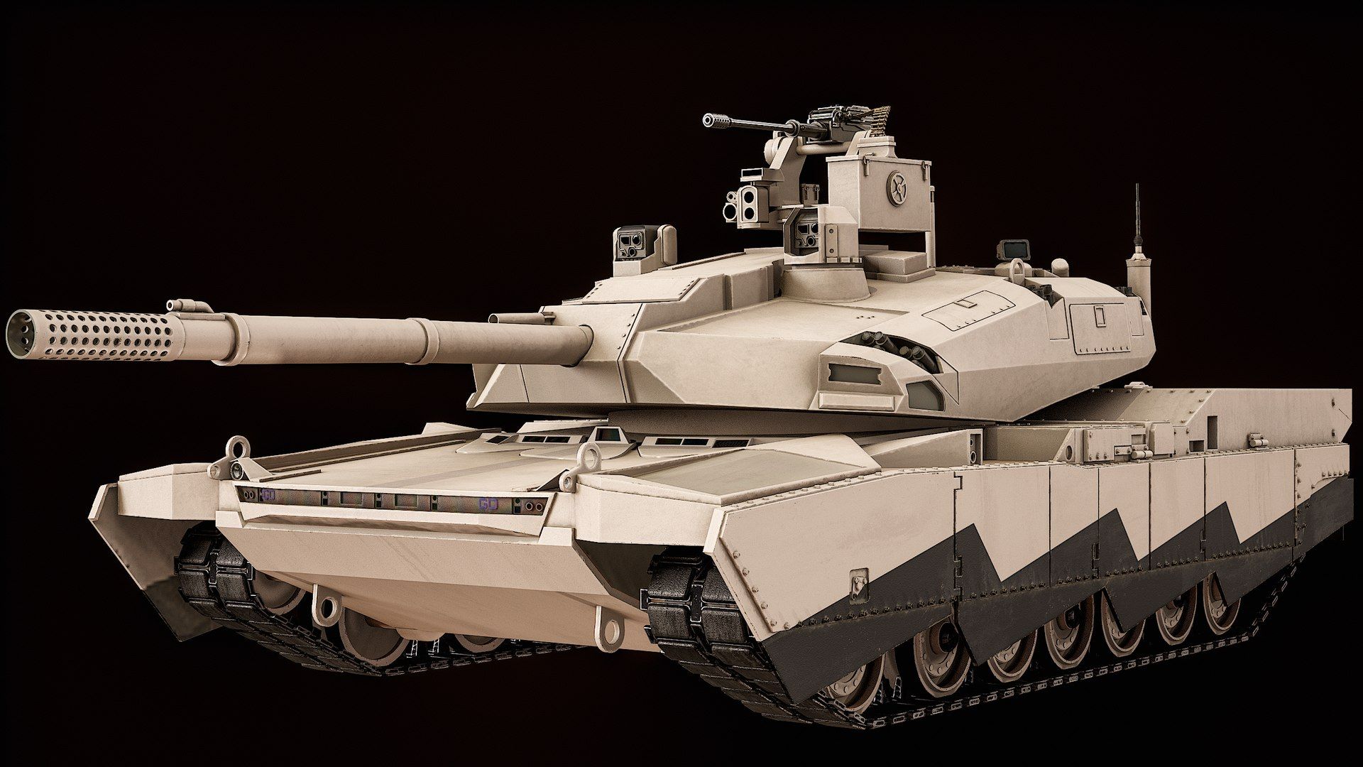 1920x1080 3D Model Abrams X US Main Battle Tank Desert Camouflage PBR