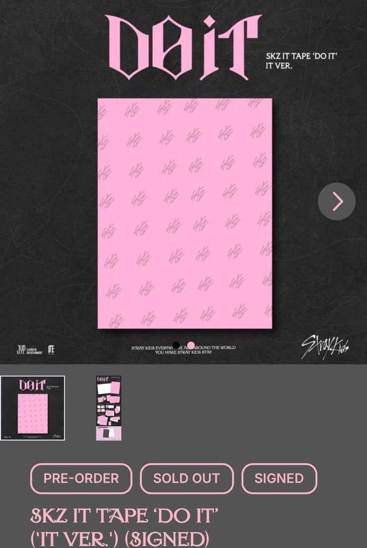 739x1103 SIGNED Stray Kids SKZ IT TAPE DO IT (IT VER.) PRESALE katseye blackpink kpop