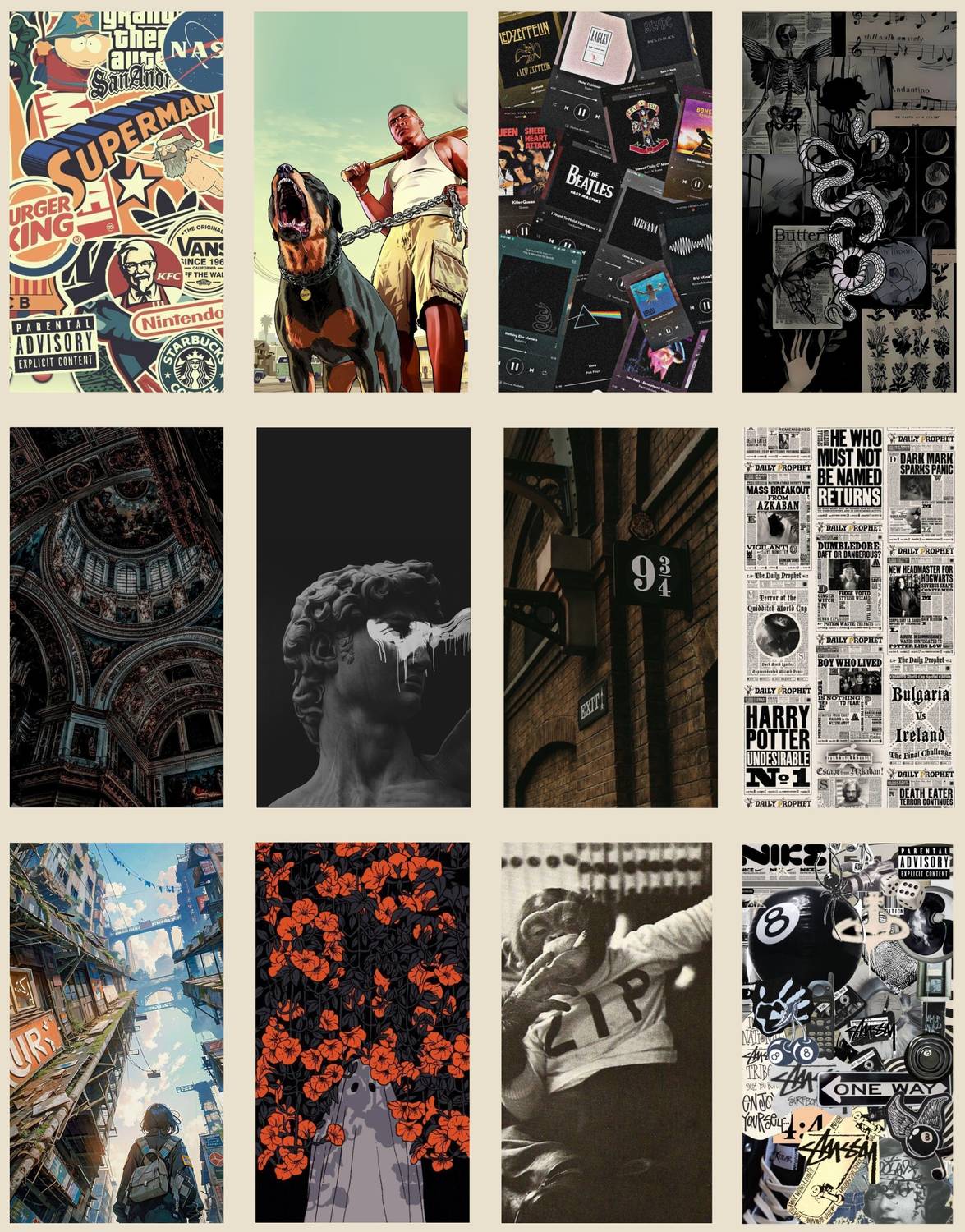 1175x1500 Aesthetic Wall Poster Set of 12