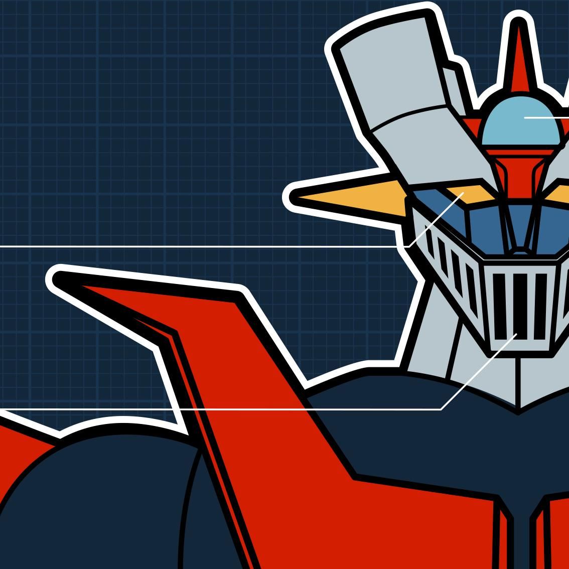 1134x1134 Mazinger Z Kit -455- Poster: Retro Anime Mecha Art Print