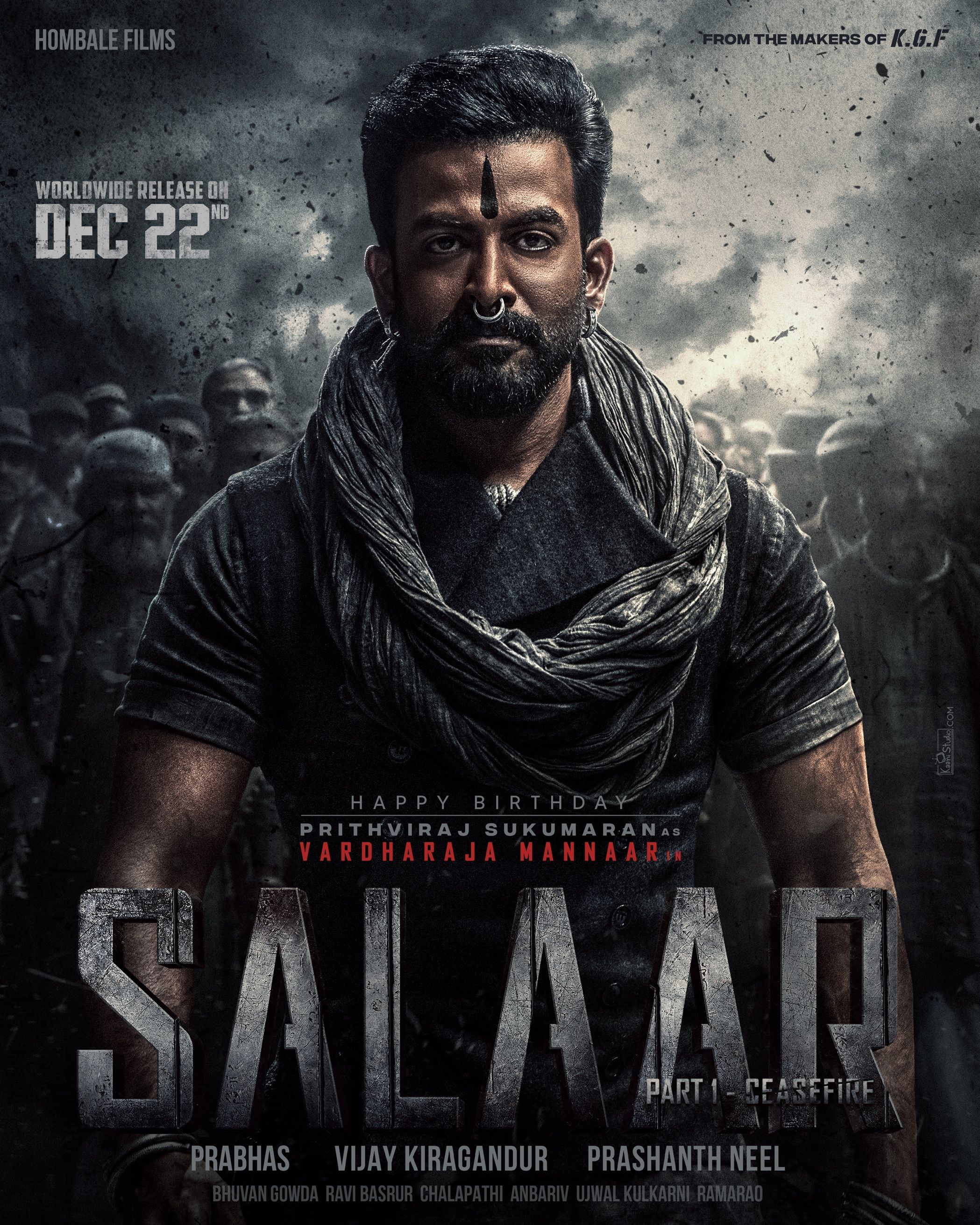 2098x2622 Salaar Part 1 Ceasefire: Prithviraj Sukumaran stands tall in new poster from film unveiled on his birthday