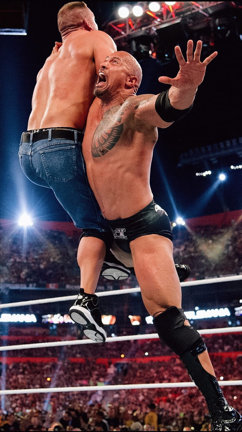 800x1430 Once a life time, john cena, the rock, wwe, HD phone wallpaper