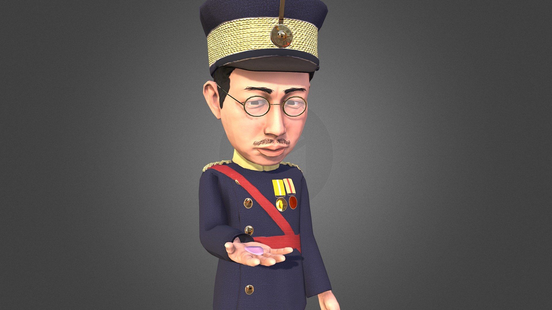 1920x1080 Emperor Hirohito game ready 3D character rigged model by TomVeg [d93Dad3]