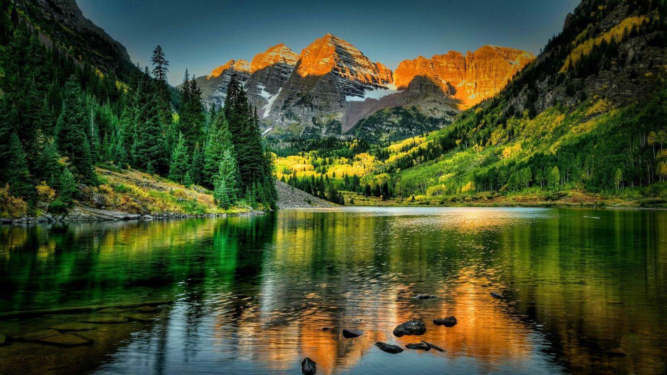 1366x768 Free download Mirror Image Computer Wallpaper Desktop Background