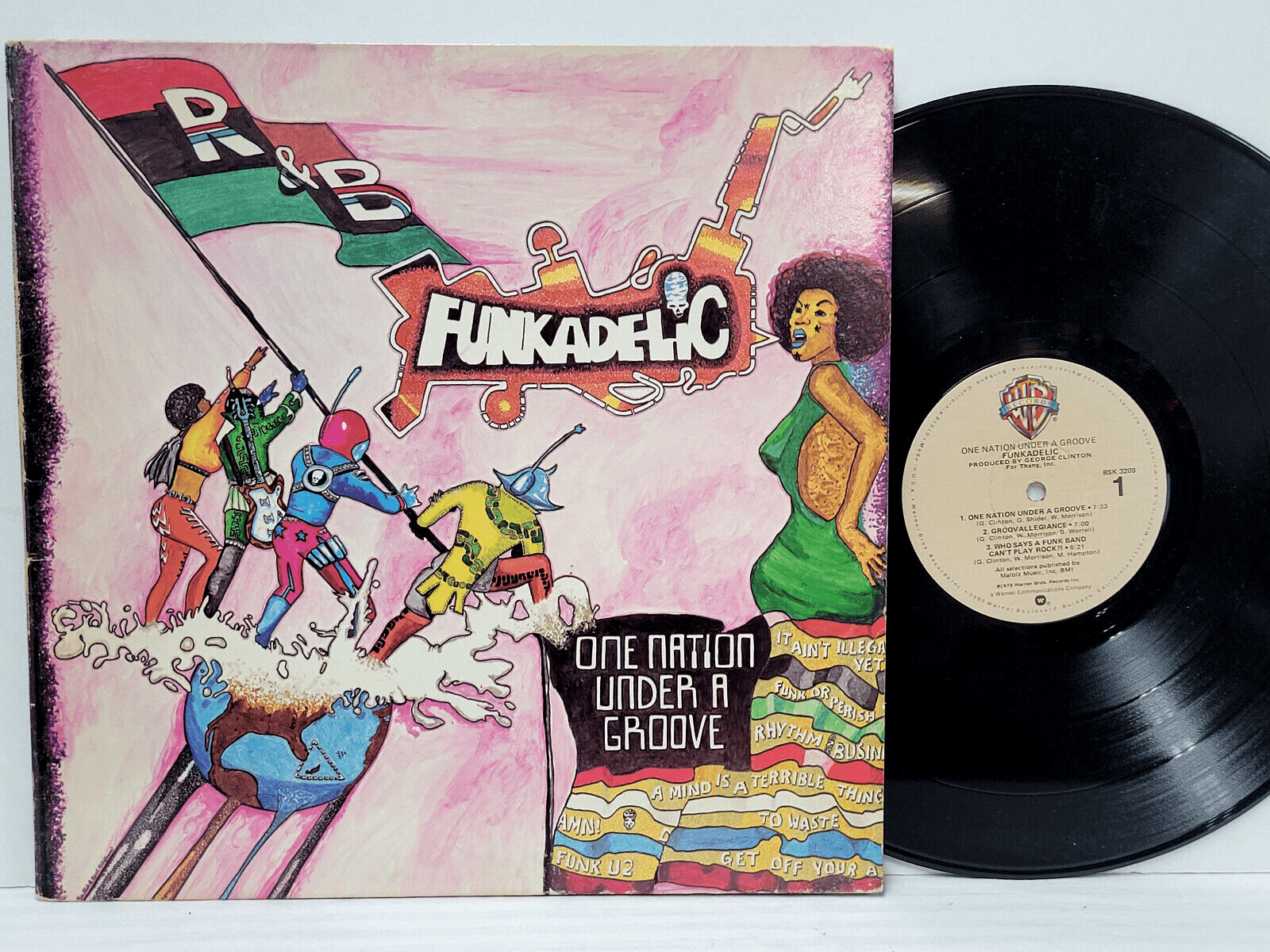 1600x1200 FUNKADELIC One Nation Under A Groove 1978 LP w/ 7 EP Warner Bros. BSK 3209 GF