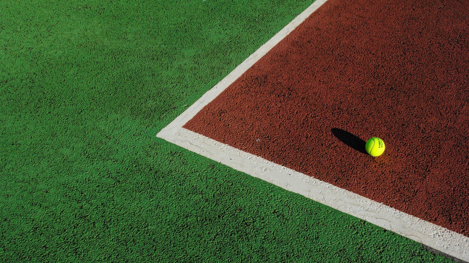 1600x900 Download wallpaper 1600x900 tennis, tennis ball, ball, court widescreen 16:9 HD background