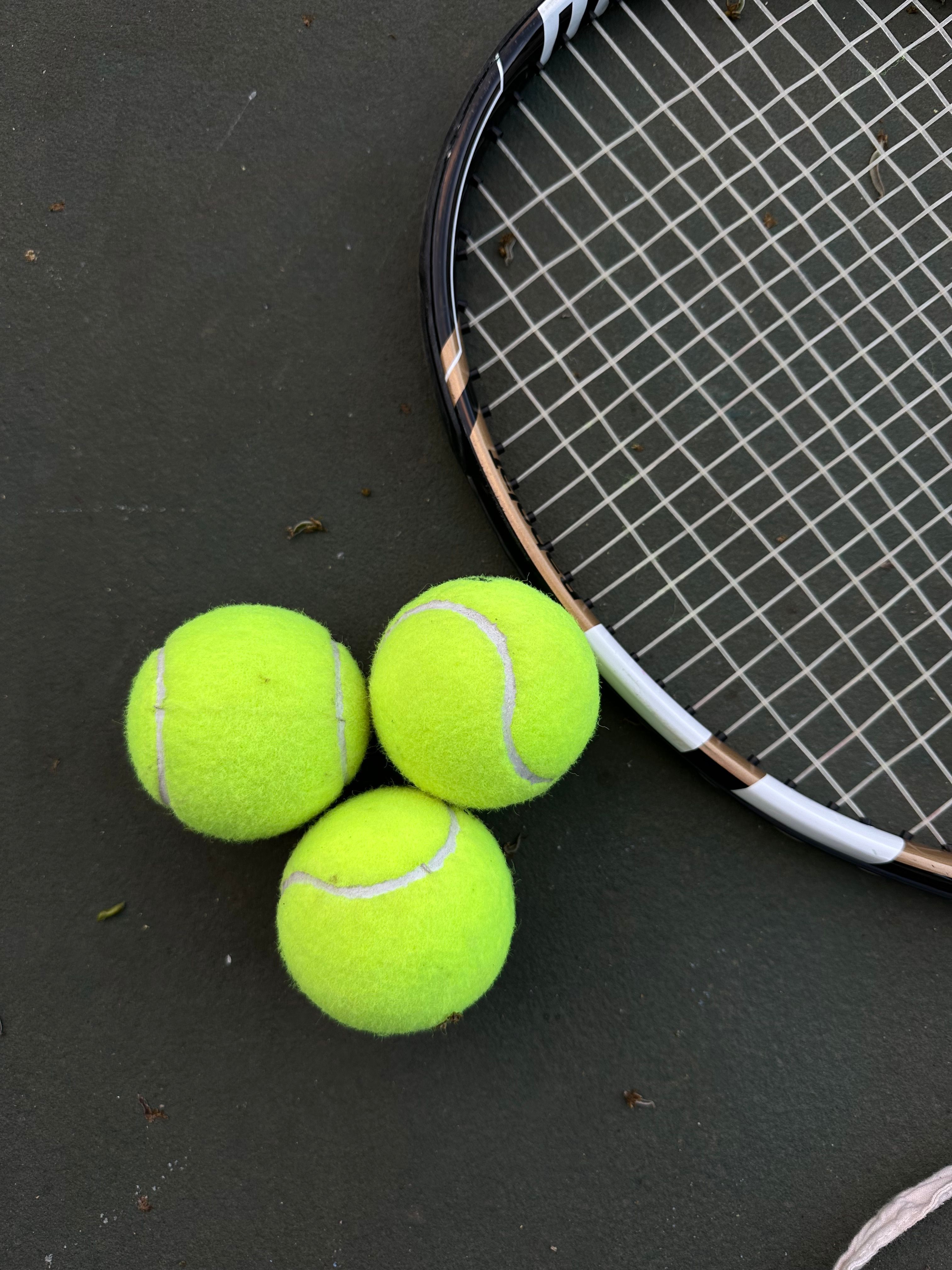 3024x4032 Blue Tennis Racket and Balls on Blue Clay Court · Free