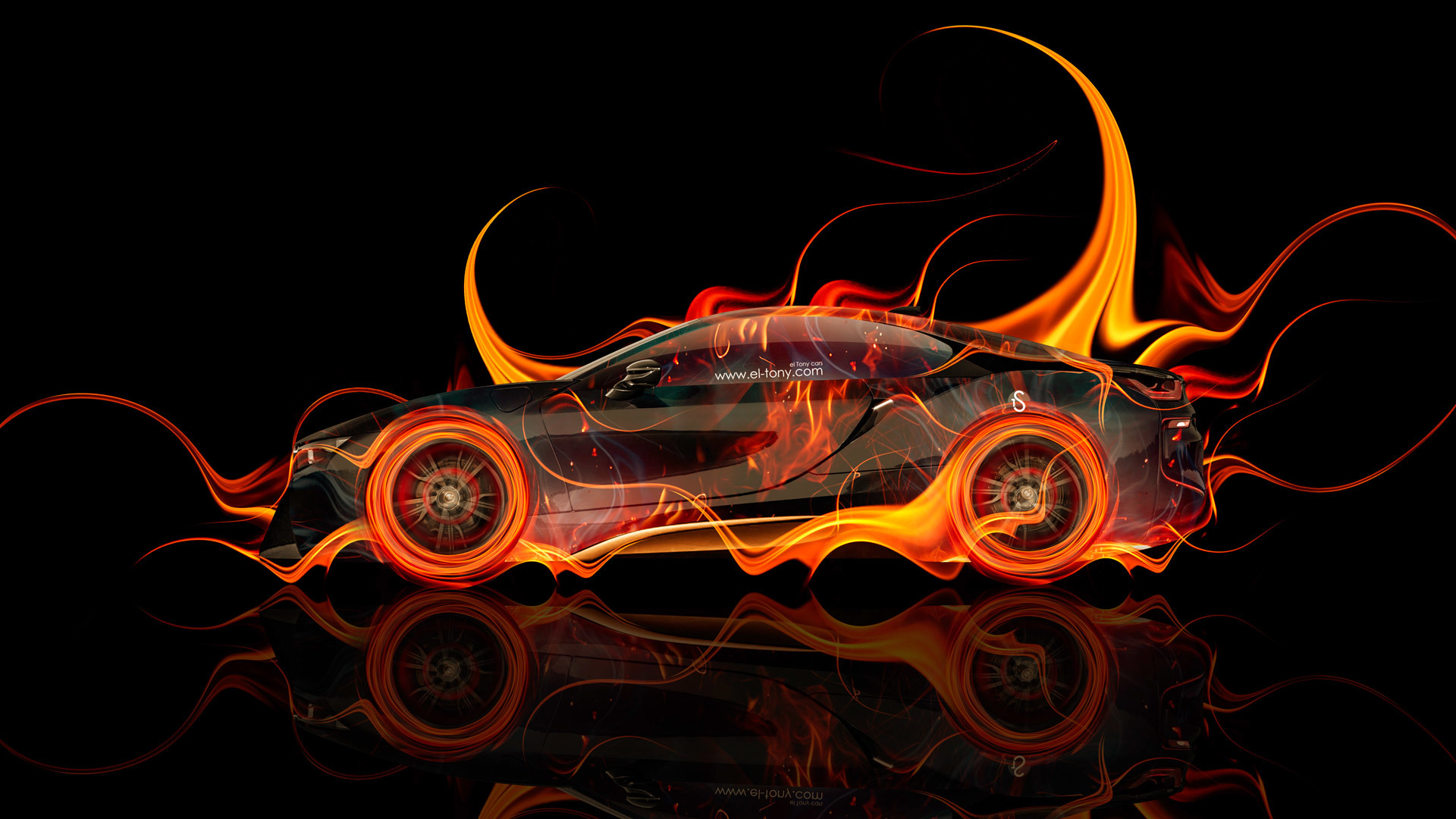 1920x1080 Wallpaper car, machine, auto, orange, lights, background, Wallpaper, black for mobile and desktop, section bmw, resolution 1920x1080