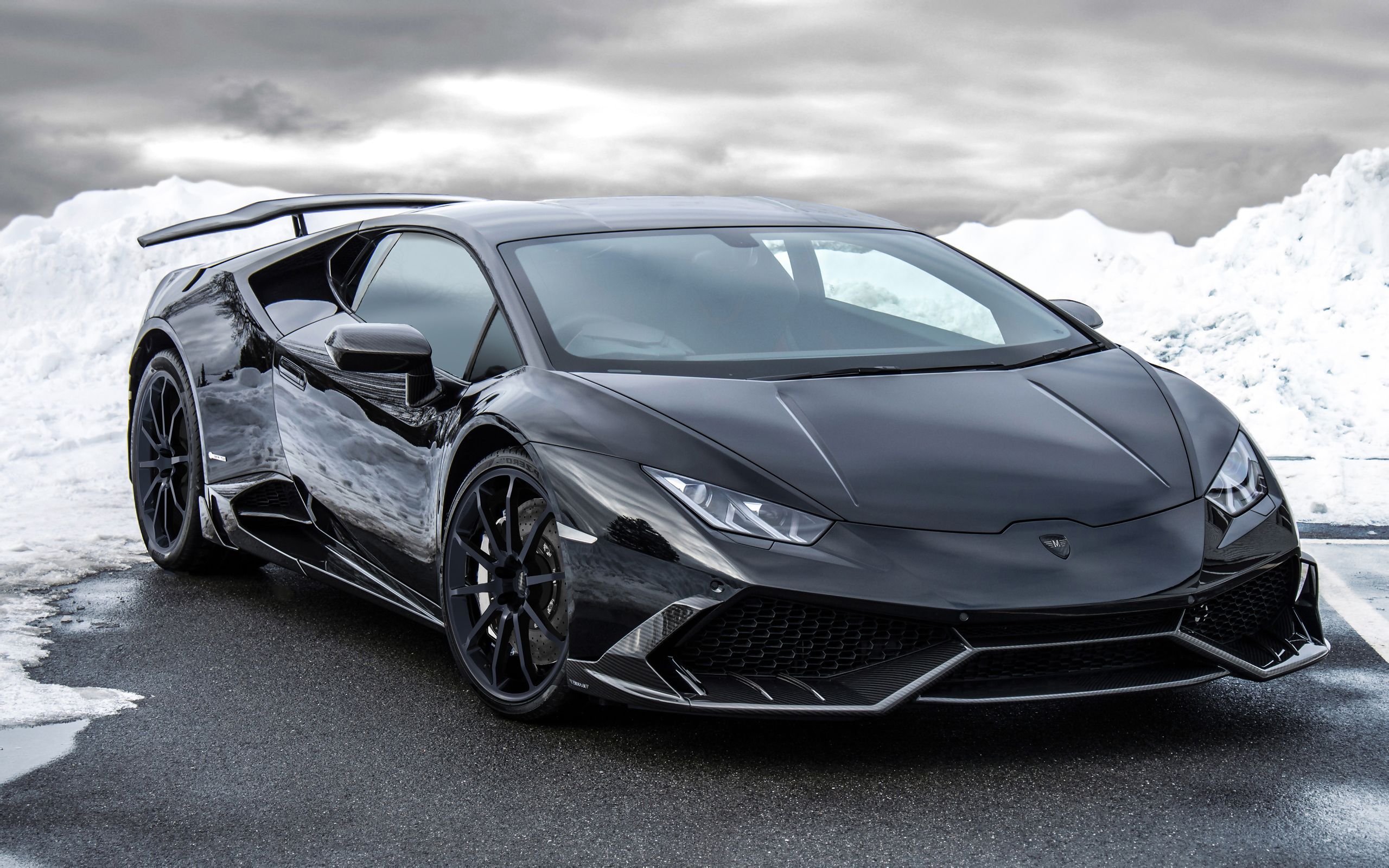 2560x1600 Black Sport Car Snowy Wallpaper​-Quality Free Image and Transparent PNG Clipart