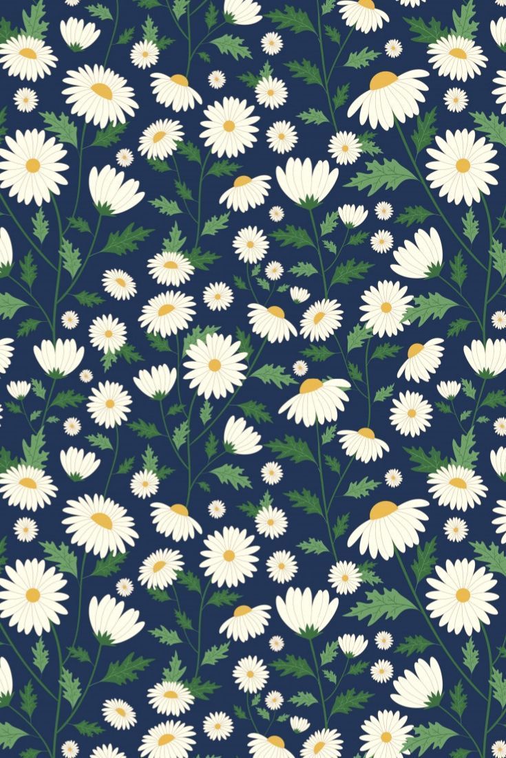 735x1102 Daisy flowers seamless pattern
